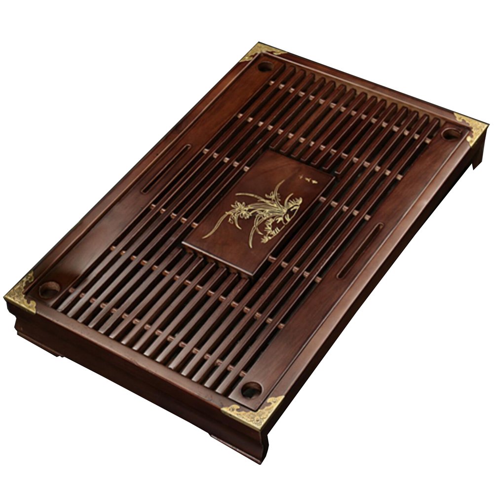 Premium Solid Wood Tea Tray Set - Chinese Kung Fu Tea Ceremony Collection #04 | Traditional Tea Brewing Accessories for Home, Office & Zen Meditation