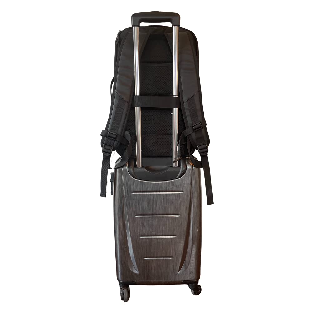 **COR Surf Travel Backpack - 38L Flight Approved Carry-On Laptop Backpack for Men & Women with Secret Passport Pockets | Water-Resistant Large Daypack, Business Weekender & Island Hopper Luggage (Black) - Perfect for Air Travel, Commuting & Outdoor Adventures**