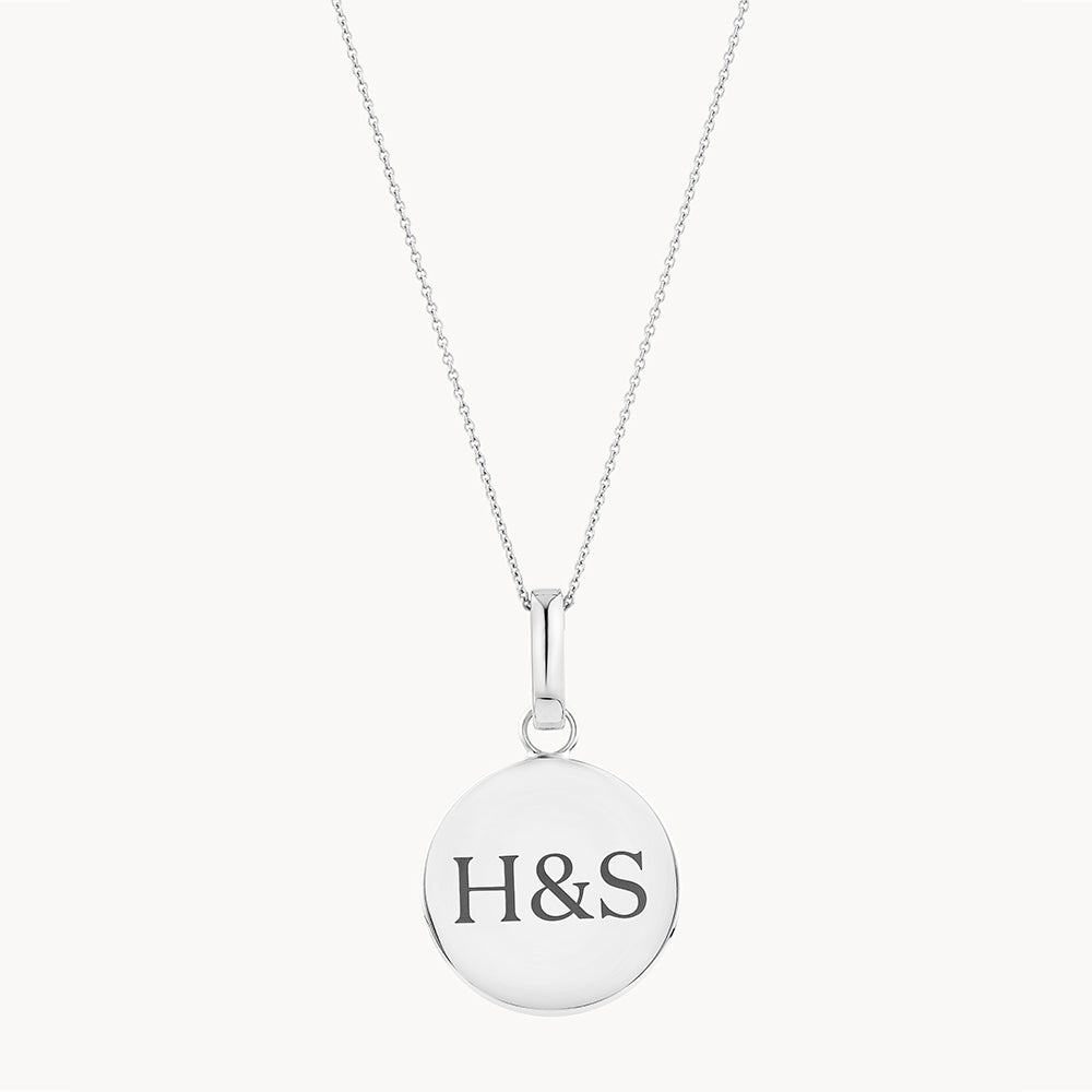 Personalized Silver Maxi Engravable Disc Pendant - Custom Name Necklace for Women, Gift for Mom, Wife, Girlfriend - Perfect for Anniversaries, Birthdays & Special Occasions