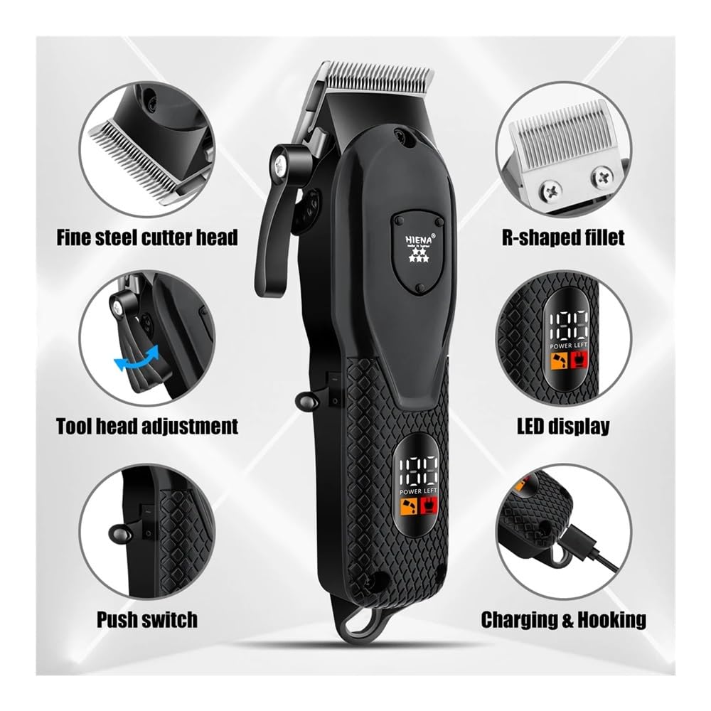 Professional HYN-212 Electric Hair Clipper & Trimmer for Men - Barber Shop Quality Hair Cutting Machine with Scissors Push Design | Perfect for Home Grooming & Salon Styling