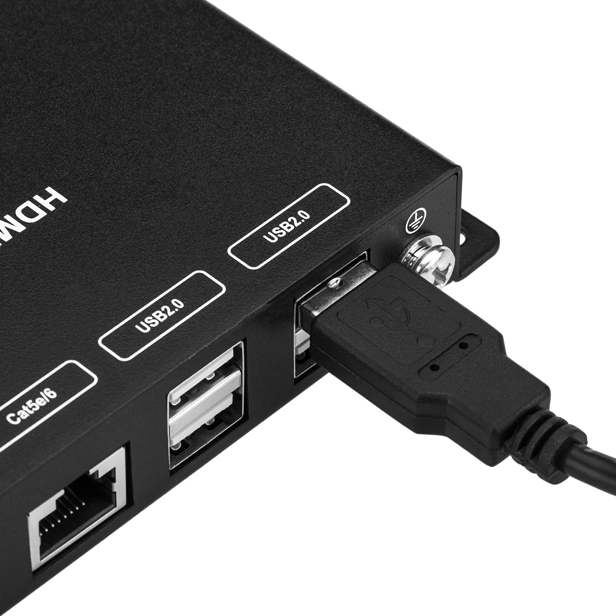 BeMatik HDMI Extender with Keyboard & Mouse Support - Full HD 1080p Over Cat5e/Cat6 Ethernet Cable - 60m Range (HB021) - Perfect for Home Theater, Gaming & Office Workstations