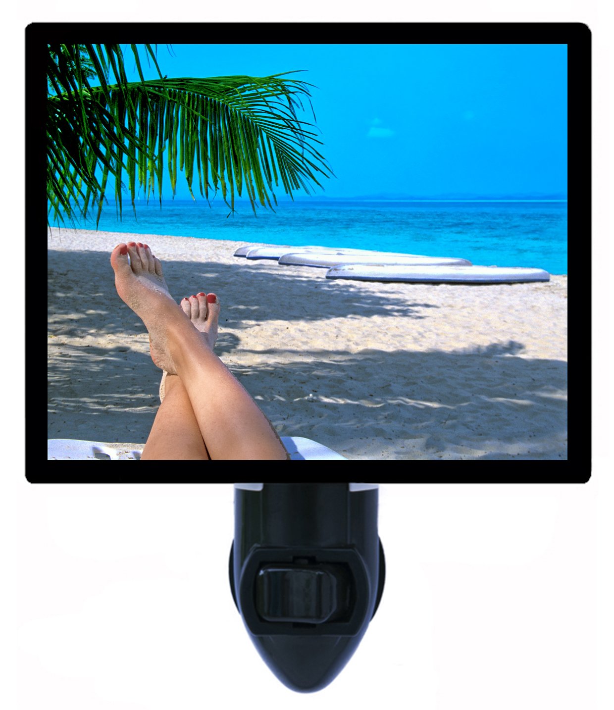 Tropical LED Night Light - Beach Time & Beach Chair Themed Mood Lighting for Bedroom, Nursery, or Outdoor Decor | Perfect for Coastal, Vacation, and Summer Vibes