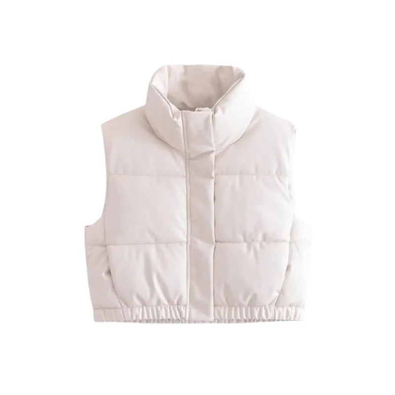 Women's Cotton Vest Short Casual Black Button Up Outwear & Coat - Warm Cropped Top for Autumn Winter 2023 | Perfect for Office, Layering & Everyday Wear