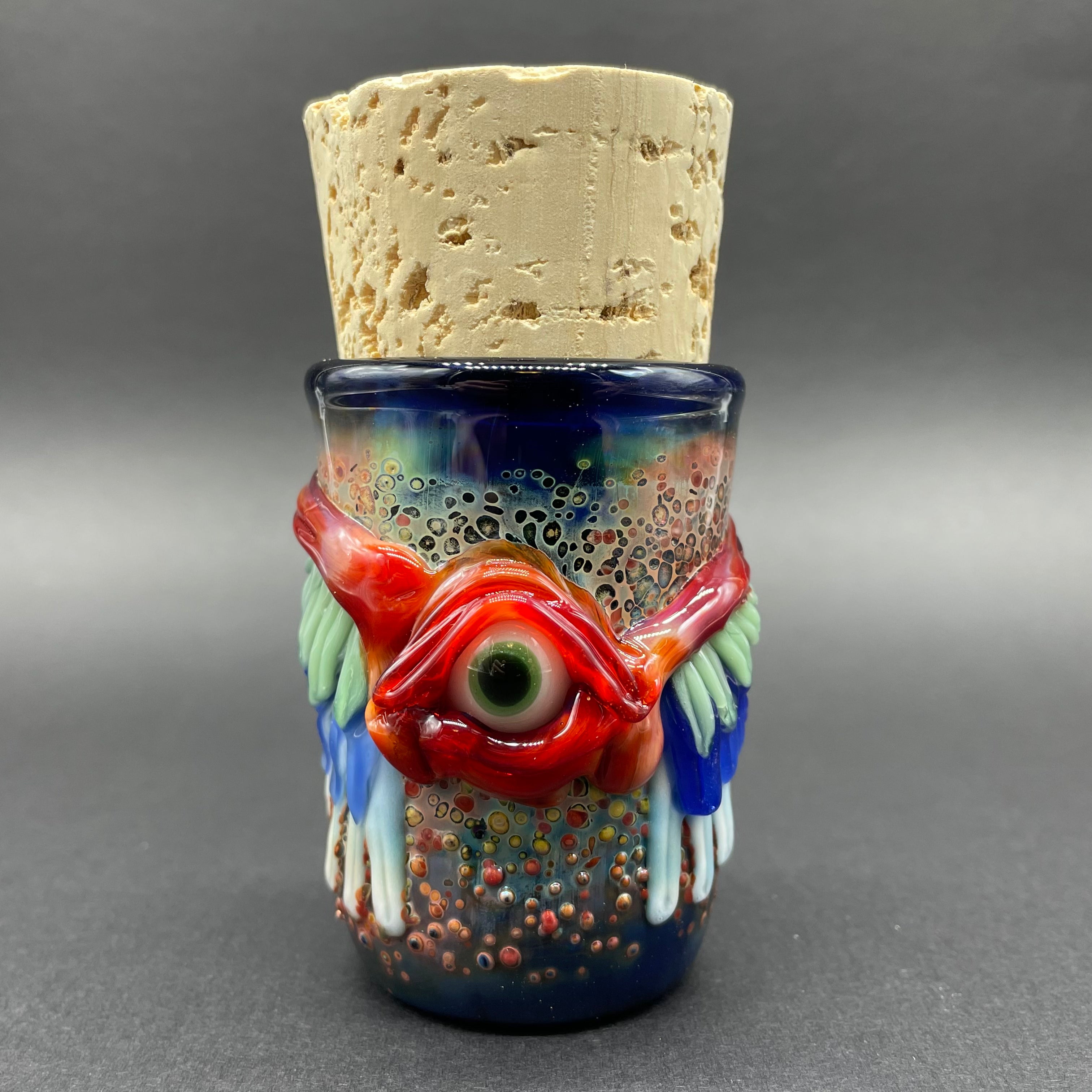 Winged Phoenix Decorative Cork Jar - Elegant Glass Storage Container for Spices, Herbs & Kitchen Essentials | Perfect for Home, Office & Gift Giving