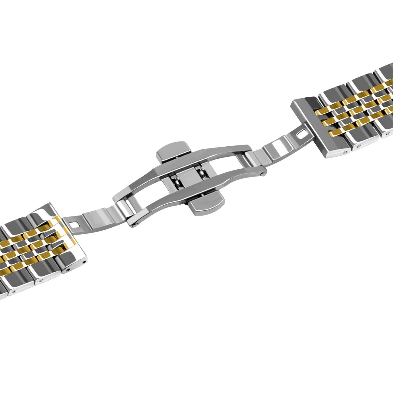 Premium Stainless Steel Apple Watch Band - Gold Silver Black Rose Glossy Metal Strap Compatible with iWatch Series 8/7/6/5/4/3/2/1/SE/Ultra (38mm-49mm) - Unisex Fashion Accessory for Workout, Office & Daily Wear