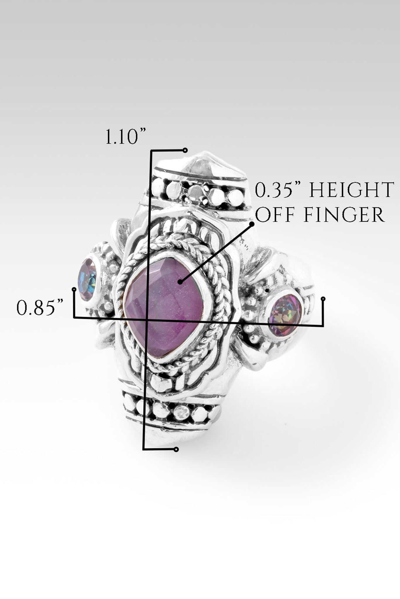 Delightful Days Ring™ - Ruby, Mother of Pearl & Bali Sunrise™ Mystic Topaz Sterling Silver Jewelry | Elegant Gift for Women, Anniversary, Wedding, Special Occasions