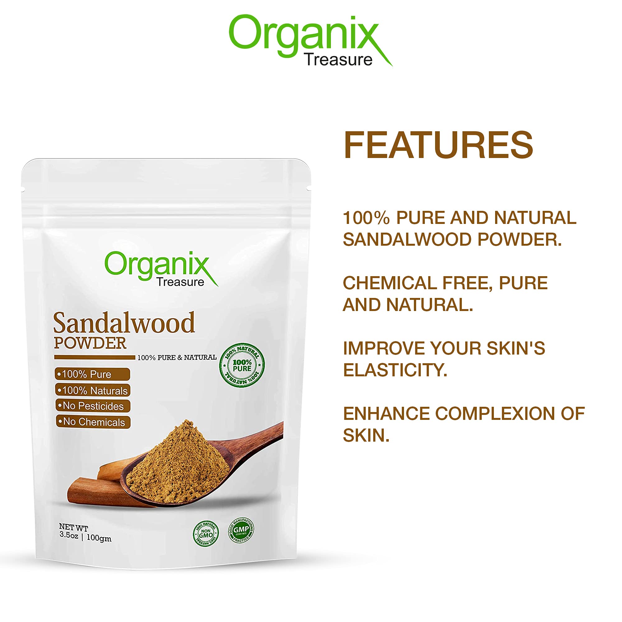 Pure & Natural Sandalwood Powder for Face Masks & Skin Care - 100g | Organic, Chemical-Free Facial Treatment for Glowing Skin | DIY Beauty & Ayurvedic Remedies
