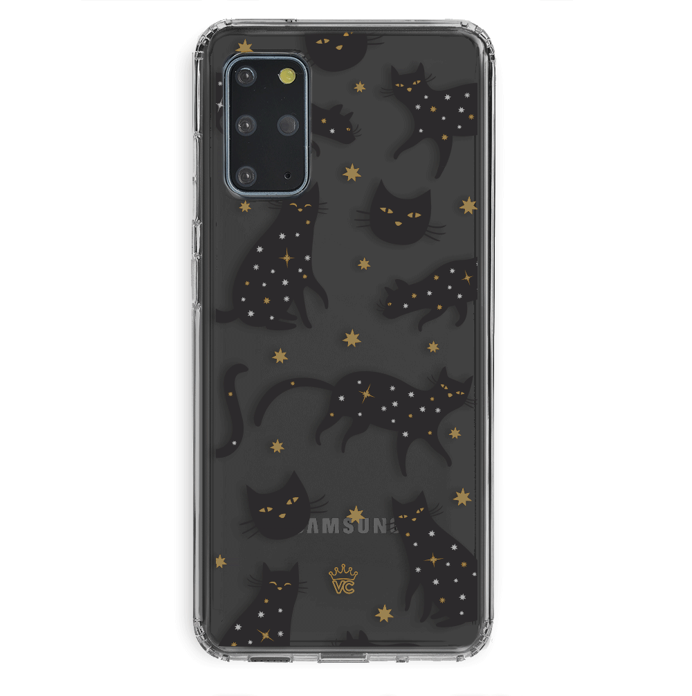 Black Cat Clear Samsung Galaxy Case - Slim Protective Phone Cover for Galaxy S21/S22/S23 - Perfect for Everyday Use & Gift Giving