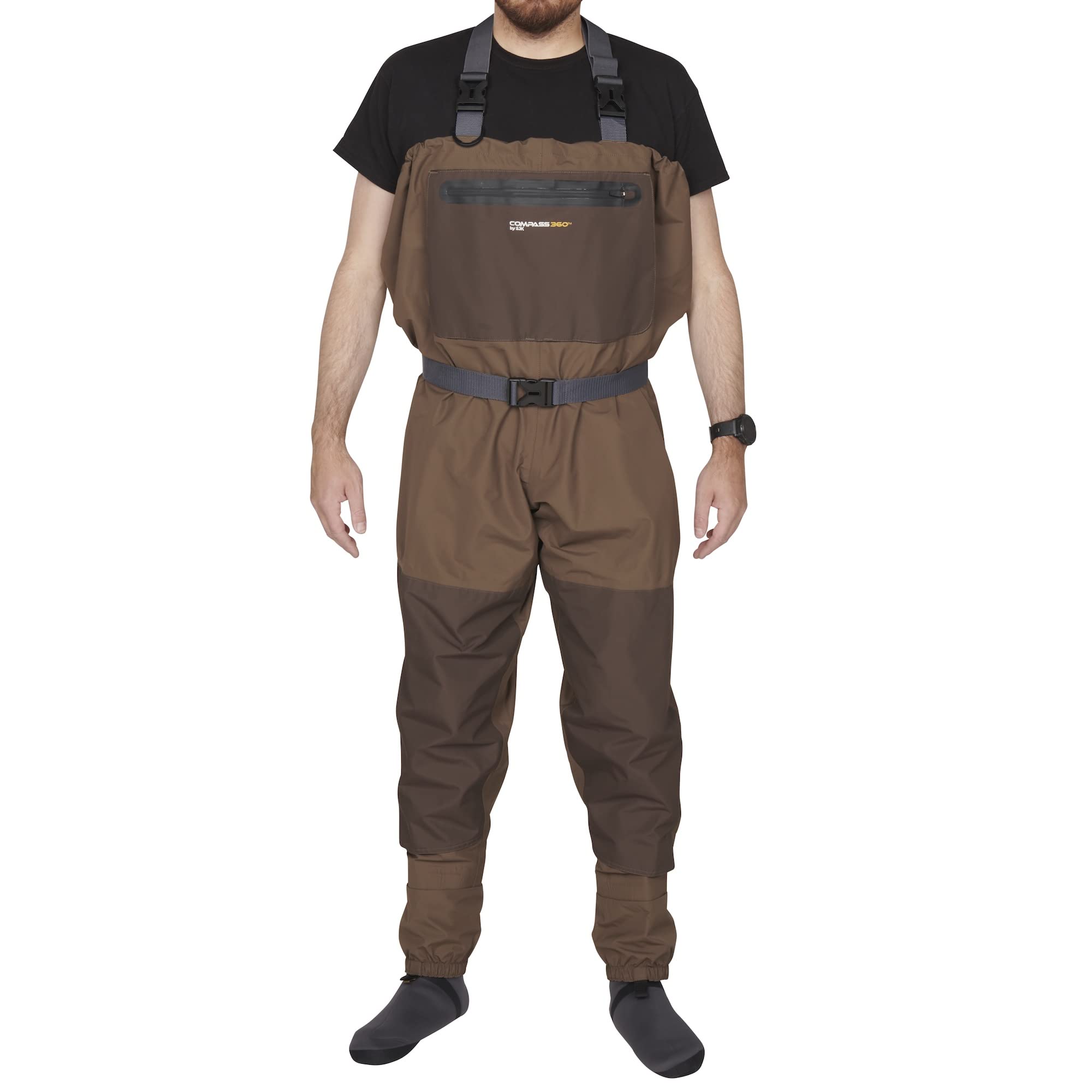 360° Fly Fishing Waterproof Breathable Chest Waders for Adults - Deadfall Camo Stocking Foot Design (Regular & Stout Sizes) | Ideal for Trout Fishing, Stream Wading & Outdoor Adventures