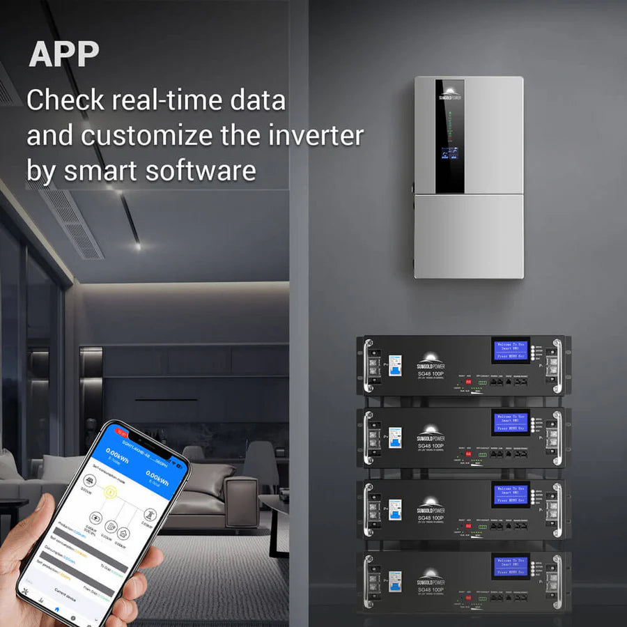 11.4KW Hybrid Solar Inverter 48V Split Phase SGN11.4KHB 48 - Perfect for Off-Grid Homes, RV Power & Emergency Backup Systems