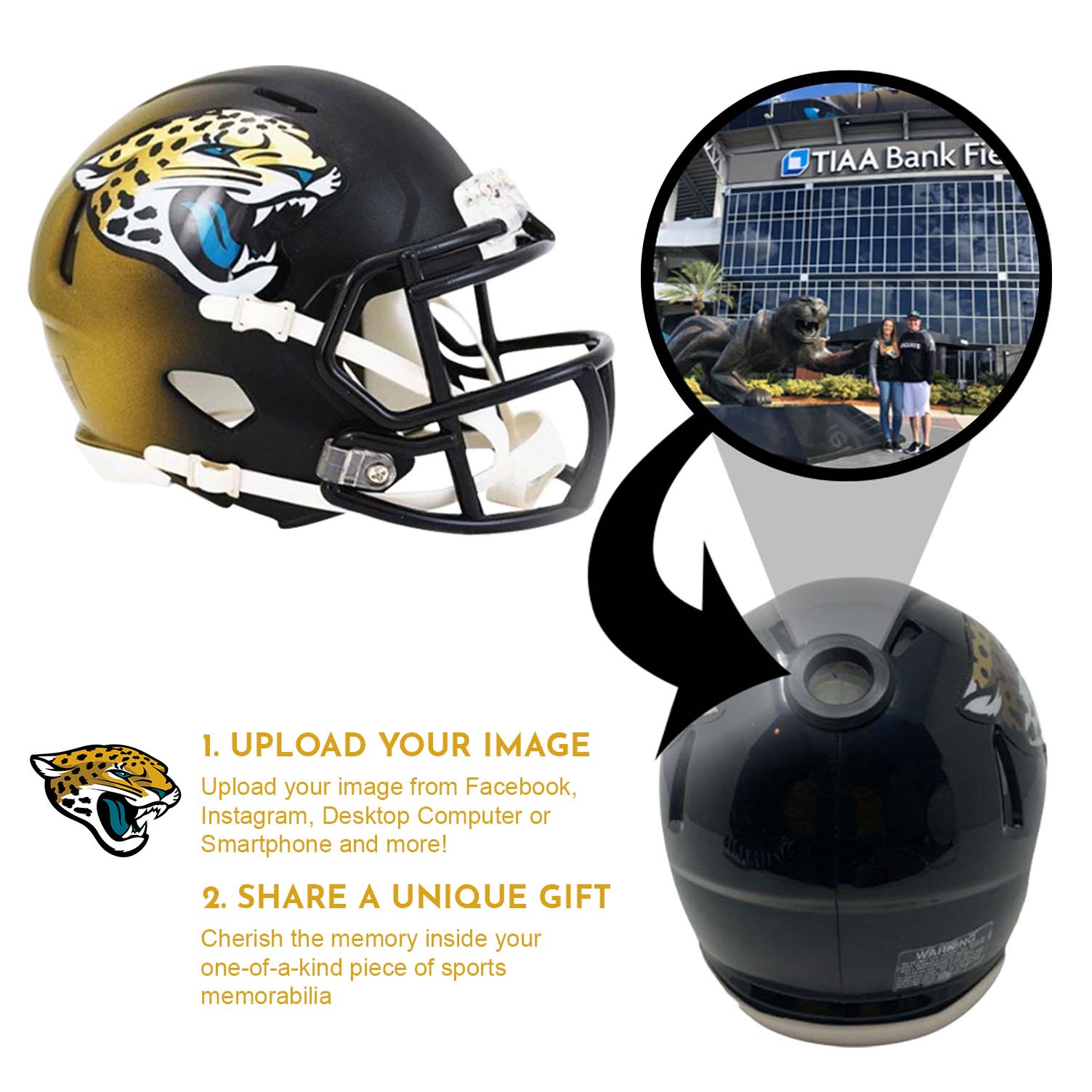 Jacksonville Jaguars NFL Mini Helmet - Officially Licensed Collectible Football Helmet with Display Stand | Perfect for Fans, Sports Memorabilia Collections, and Home/Office Decor