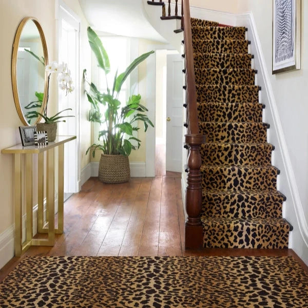 Dash & Albert Leopard Print Hand-Hooked Wool Rug - Soft & Durable Area Rug for Living Room, Bedroom, or Nursery Decor