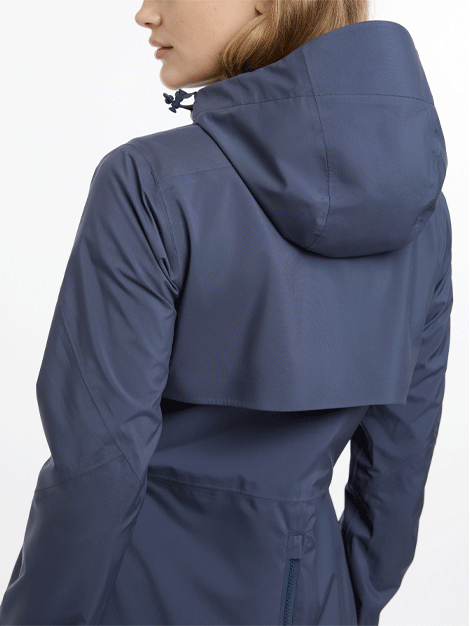 Grace Long Waterproof Rain Jacket for Women - Lightweight Windproof Coat with Hood - Perfect for Hiking, Commuting & Outdoor Adventures