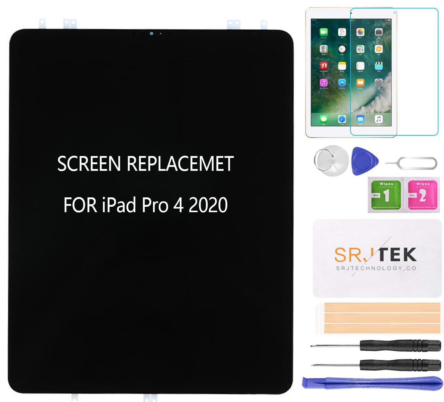 iPad Pro 12.9 3rd & 4th Gen Screen Replacement (2020 Model) - LCD Display Touch Digitizer Assembly for A2069/A2232/A2233/A2229 - DIY Repair Kit for Cracked or Damaged Screens - Perfect for Home, Office or School Use
