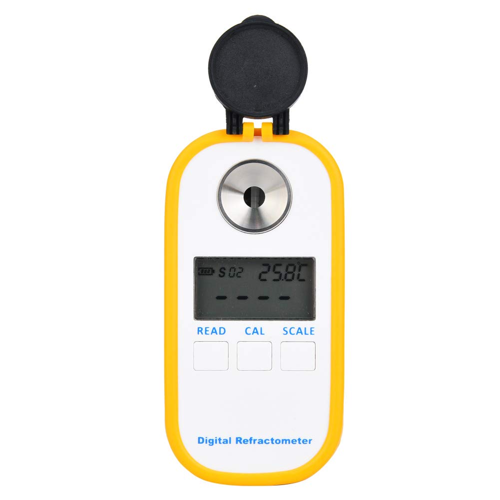 Oumefar Digital Brix Refractometer 0-94% Range, High Precision LCD Glucose Meter for Beverage, Food, Juice, Honey Sugar Testing - Ideal for Home Brewing, Farm Use & Winemaking (DR102 Model)