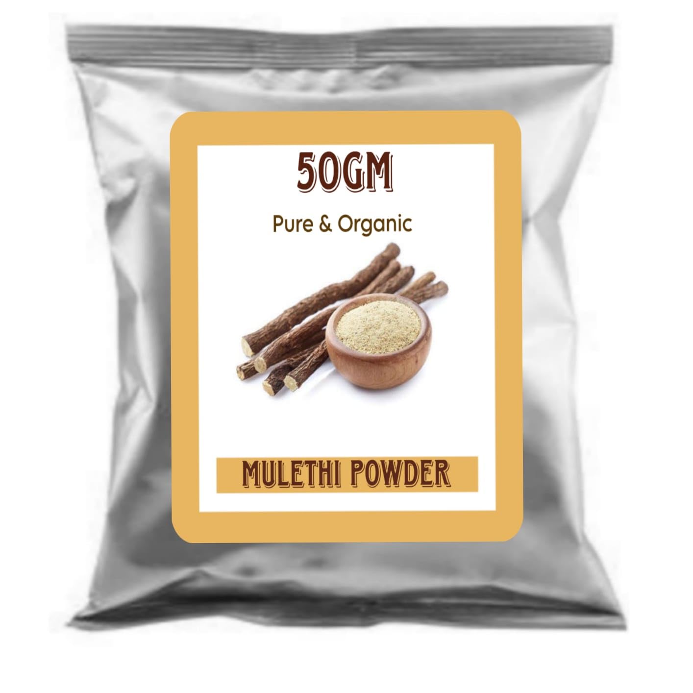100% Pure Organic Mulethi Powder (Licorice Root Powder) for Skin Whitening, Face Care, Hair Growth & Digestive Health | Yashtimadhu Powder for Glowing Skin & Healthy Eating (50g) - Perfect for DIY Beauty Masks, Herbal Teas & Natural Remedies