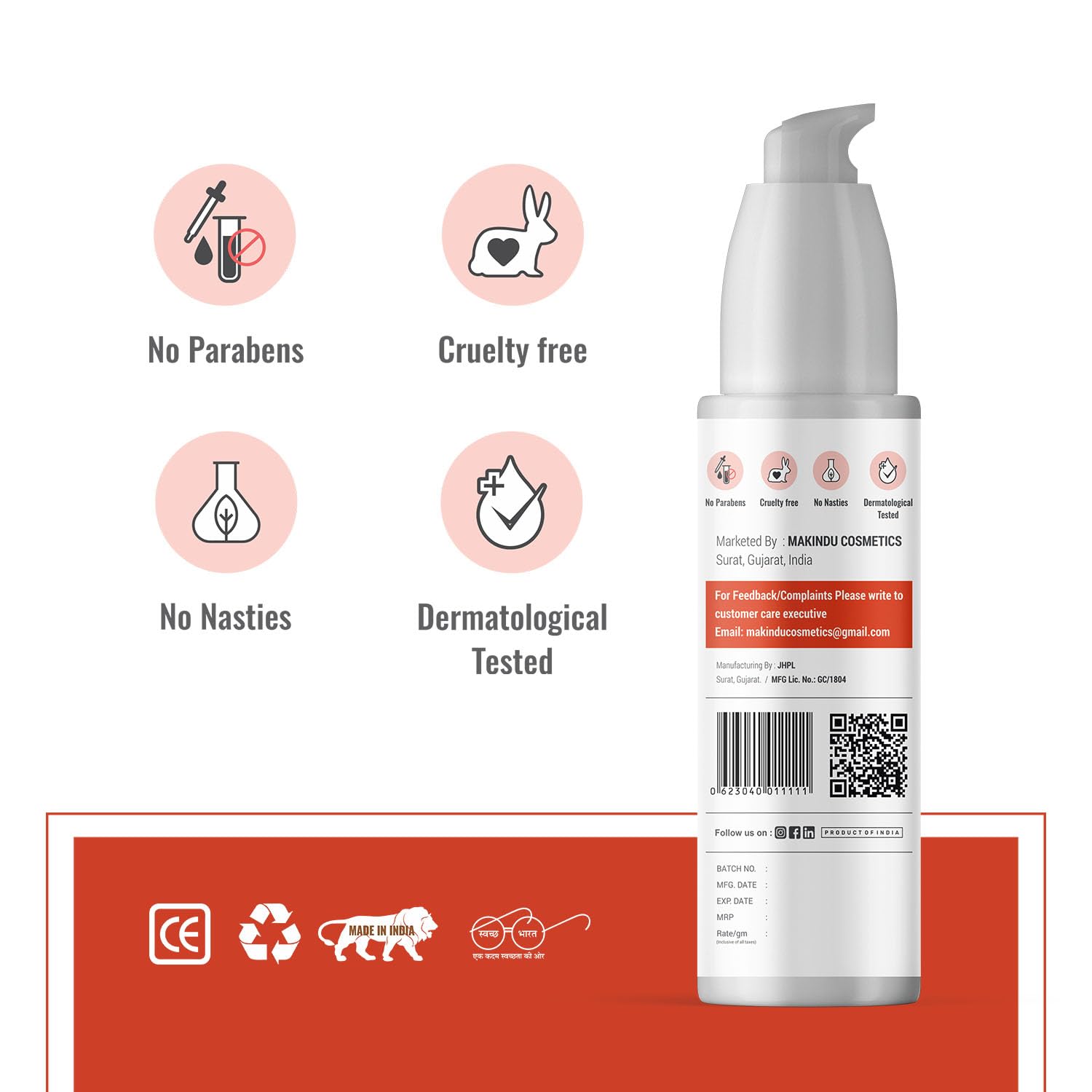MAKINDU Cosmetics Special Combo - Fresh Power Fruit Body Wash & Shower Gel (250ml) + Perfect Radiance Whitening Day Cream (50g) | Hydrating & Brightening Skincare Set for Daily Use & Gifting