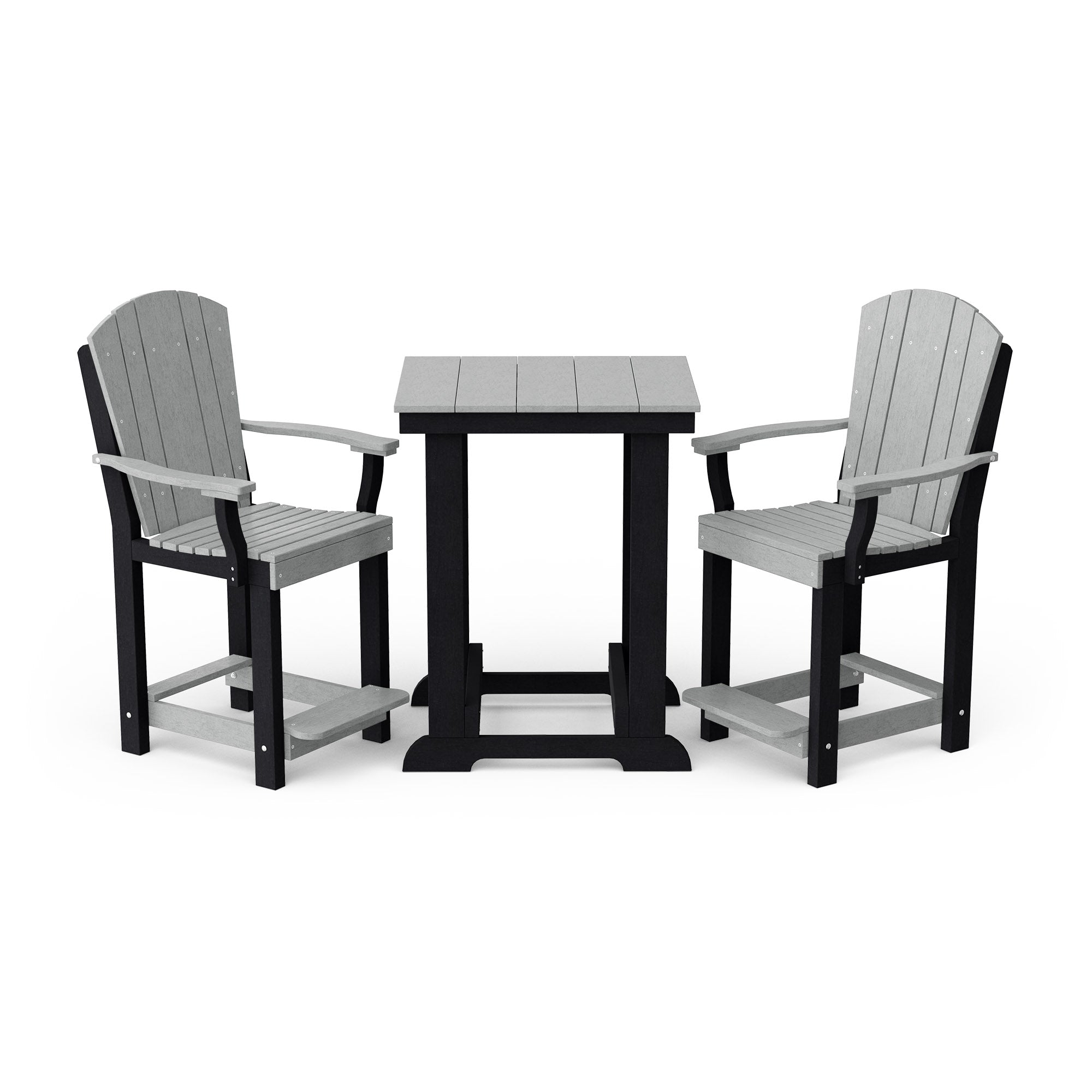Heritage 3-Piece Patio Counter Height Bar Set - Outdoor Bistro Table & Stools for Backyard, Deck, Garden, Poolside Dining & Entertaining