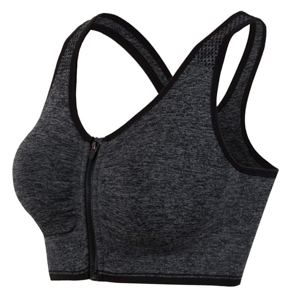 Wireless Post-Surgery Sports Bra for Women - Front Zip Yoga Bra with Breathable Fabric for Hiking, Running & Gym Workouts - Perfect for Active Lifestyles & Post-Surgery Comfort