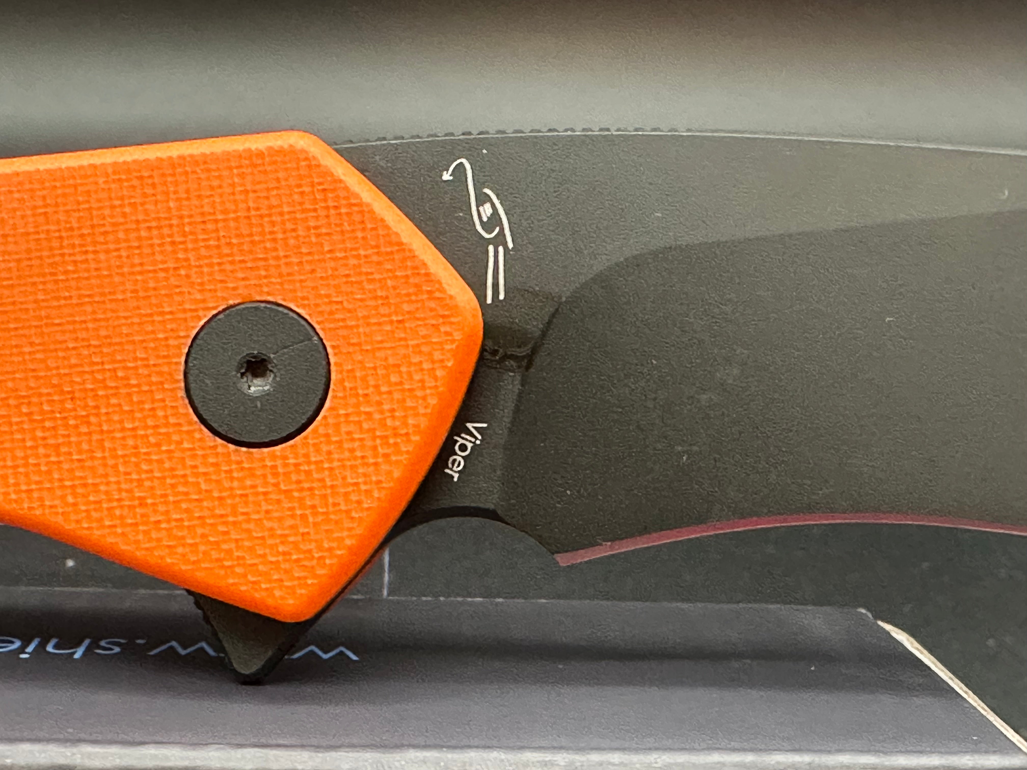 SHIELDON VIPER TANGERINE G10 Handle Folding Knife - 154CM Stainless Steel Blade - EDC Pocket Knife for Camping, Hiking & Outdoor Survival