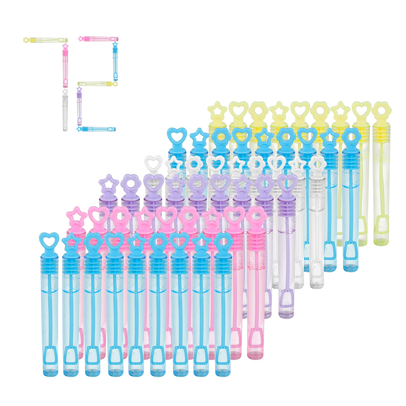 72 Pack Mini Bubble Wands for Kids - Bulk Party Favors, Outdoor Fun Toys for Spring, Summer & Fall - Perfect for Birthday Parties, Festivals & Outdoor Activities (Great Gift for Boys & Girls)