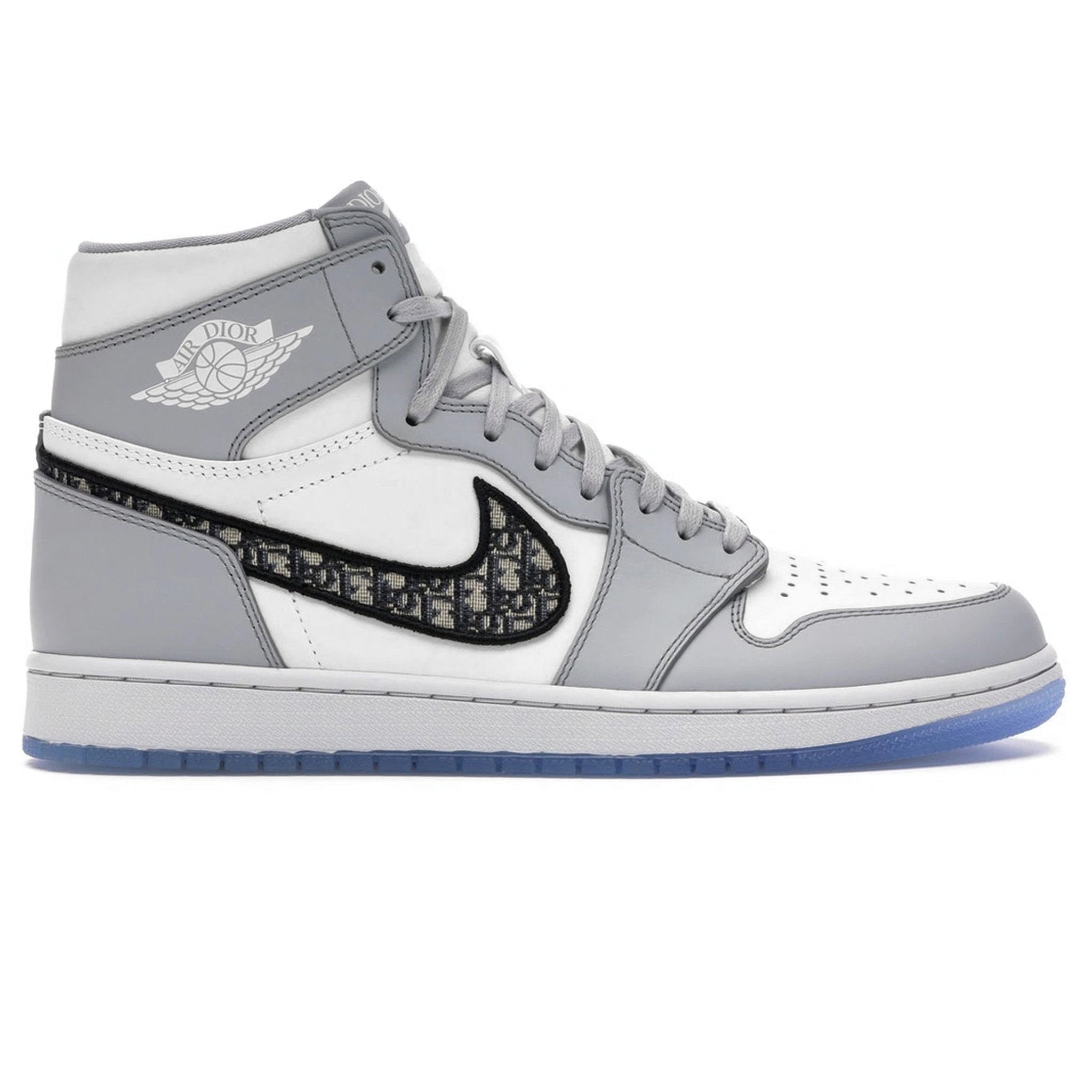 Dior x Air Jordan 1 High OG Grey Sneakers - Limited Edition Luxury Basketball Shoes for Men & Women | Perfect for Streetwear Fashion, Sneaker Collecting, and Special Occasions