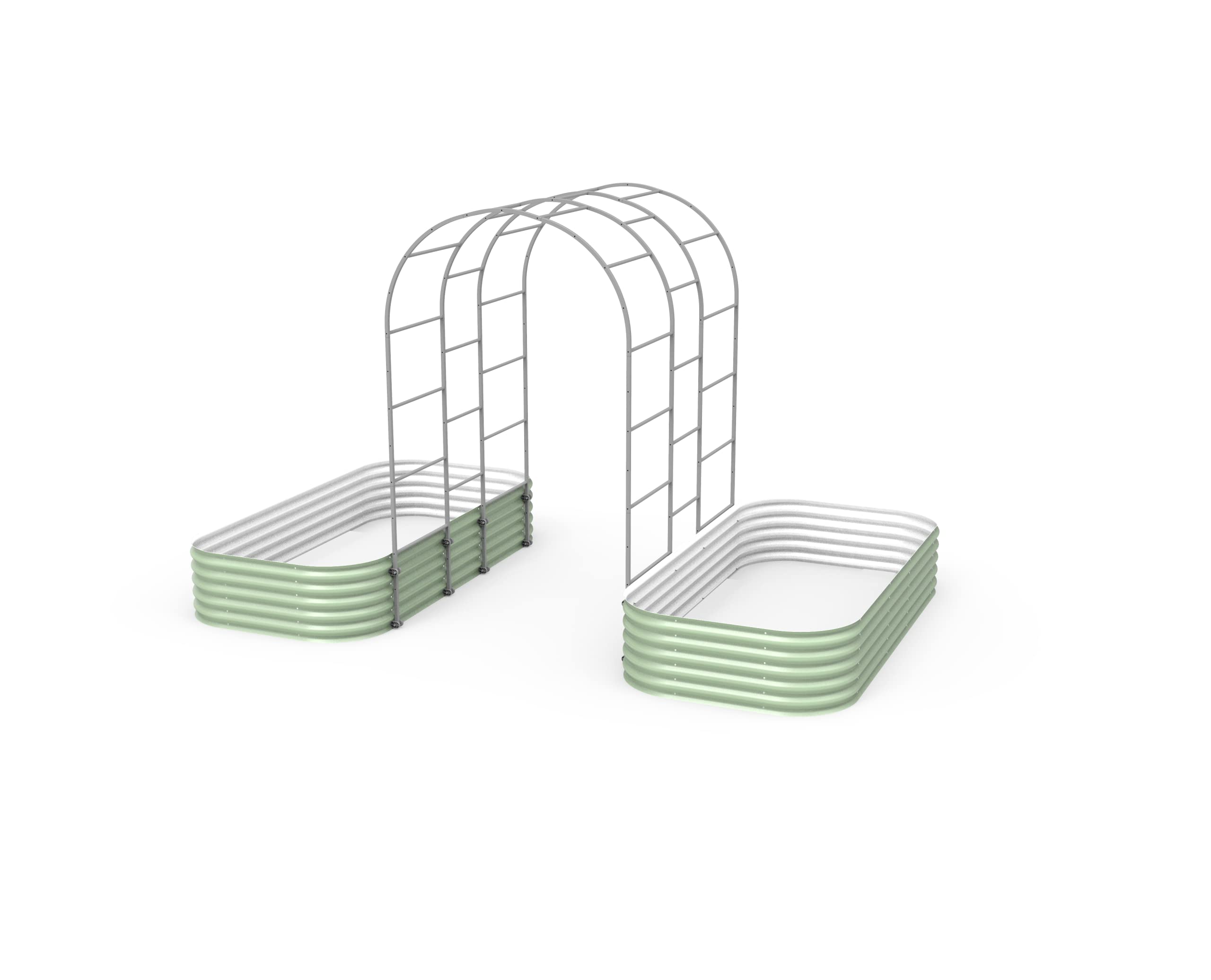 Vego Garden Modular Trellis System - 5.5' Arch for 4x8 Garden Beds | Climbing Plants Support