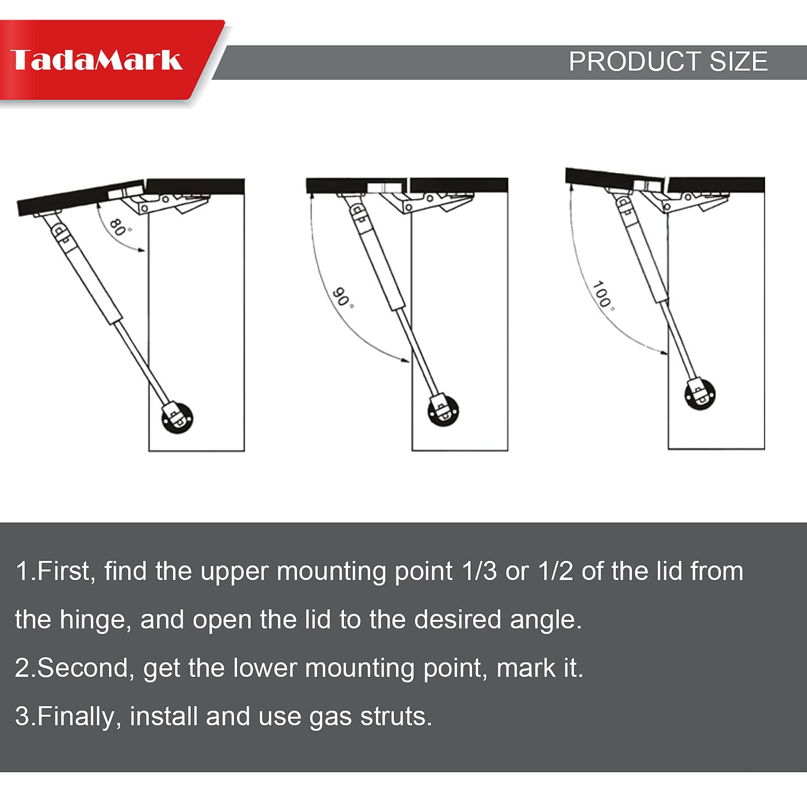 2 Pack 10 Inch 22.5lbs/100N Gas Strut Spring Shock Absorber for RV Bed Storage, Toolbox Lid, Cabinet Door, Camper Bed Cover & Laser Hood - Lightweight Lift Support for Easy Opening & Closing
