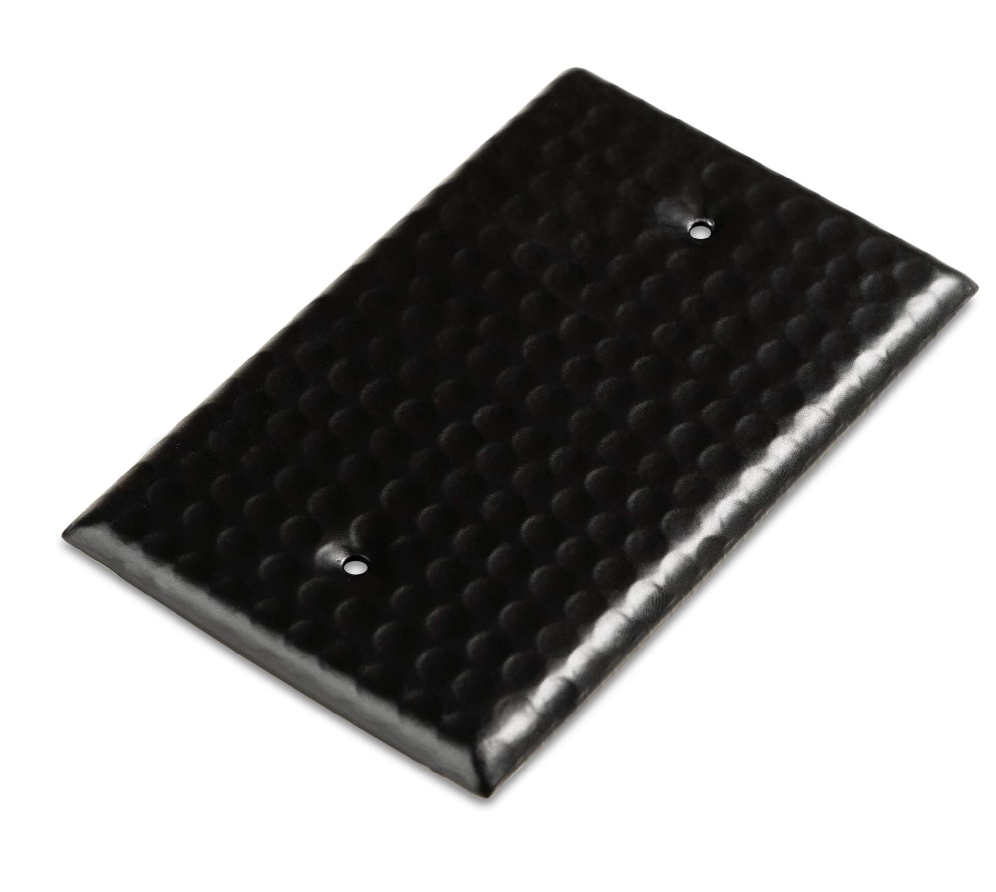 Monarch Abode 19121 Matte Black Aluminum Toggle Switch Plate Cover - Hand Hammered Decorative Outlet Cover, 1-Gang, Pack of 2 - Perfect for Living Room, Bedroom & Office Wall Decor