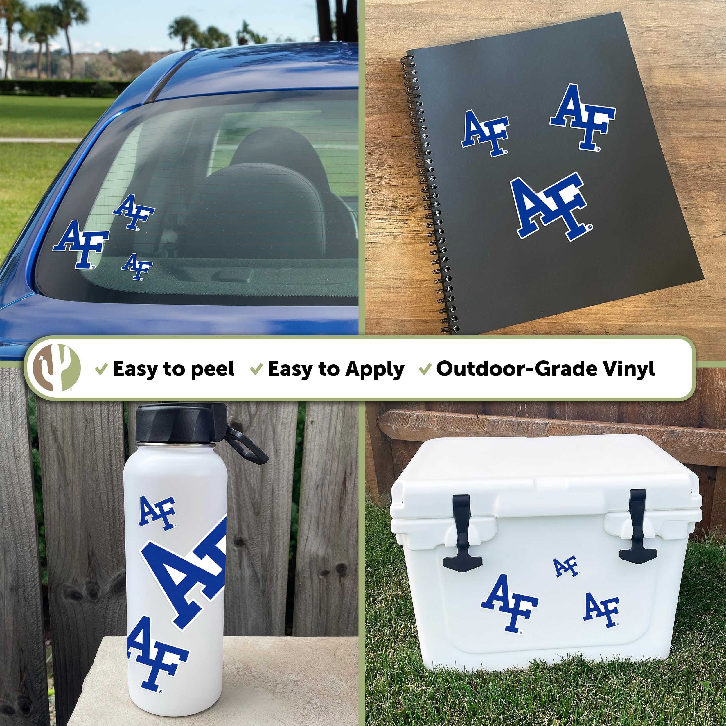 USAFA Fightin' Falcons Vinyl Decal Stickers - Desert Cactus Design for Laptop, Water Bottle, Car & Scrapbook | US Air Force Academy Military Gift & Collectible | Perfect for Graduation, Gifts & School Spirit
