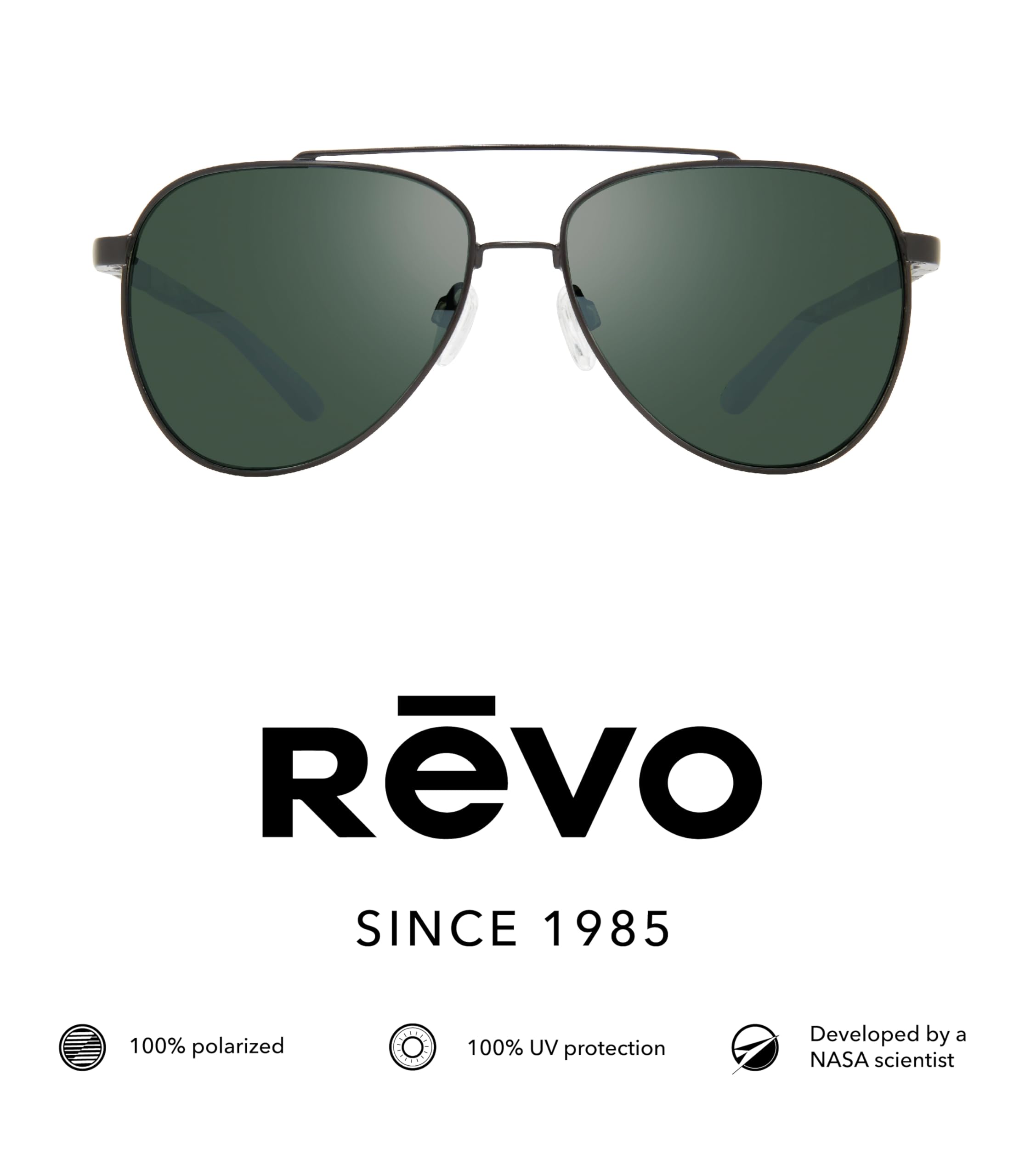 Revo Arthur Polarized Aviator Sunglasses - Crystal Glass Lens & Metal Frame for Men & Women - Perfect for Driving, Travel, and Outdoor Activities
