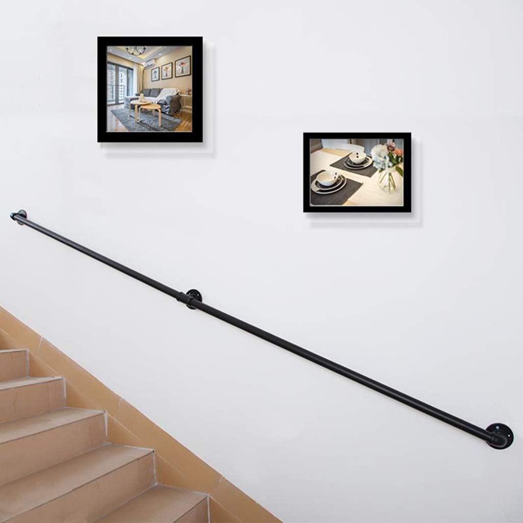 Industrial Pipe Clothes Rack - 3 to 20ft Wall Mounted Garment Hanging Rail & Towel Holder for Hallway, Balcony, Corridor | Heavy-Duty Clothing Rod & Stair Handrail for Home, Retail Store & Laundry Room Organization