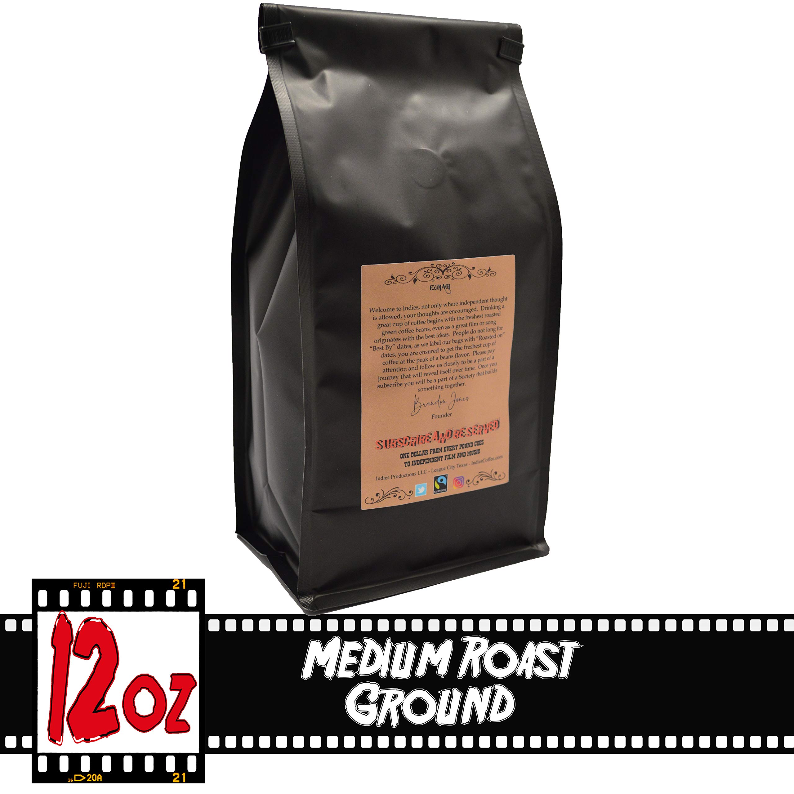 Organic Colombian Medium Roast Coffee by Indies Coffee | 12oz Ground Coffee Beans | Veteran-Owned Business | Perfect for Home Brewing, Office & Gifts