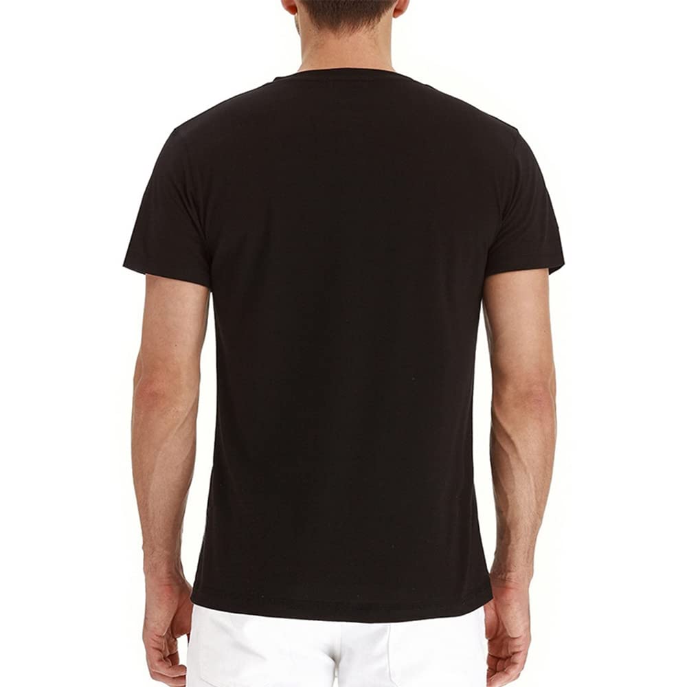 Men's Casual Short Sleeve Henley Shirt - Breathable Cotton Button-Up T-Shirt with Chest Pocket | Perfect for Summer Outings, Beach Trips and Casual Wear
