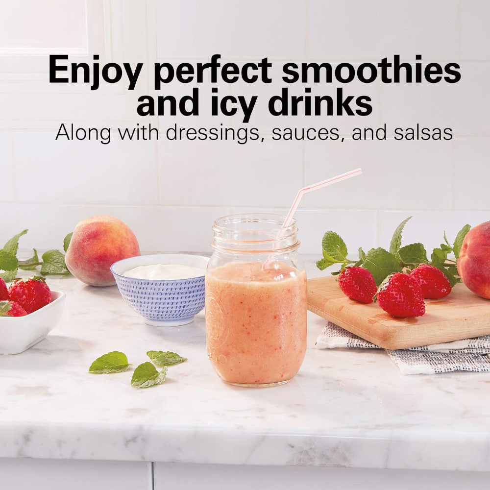 Hamilton Beach Personal Blender for Shakes & Smoothies - 51157 - Compact Countertop Blender for Protein Shakes, Frozen Drinks & Healthy Smoothies at Home, Office or Gym
