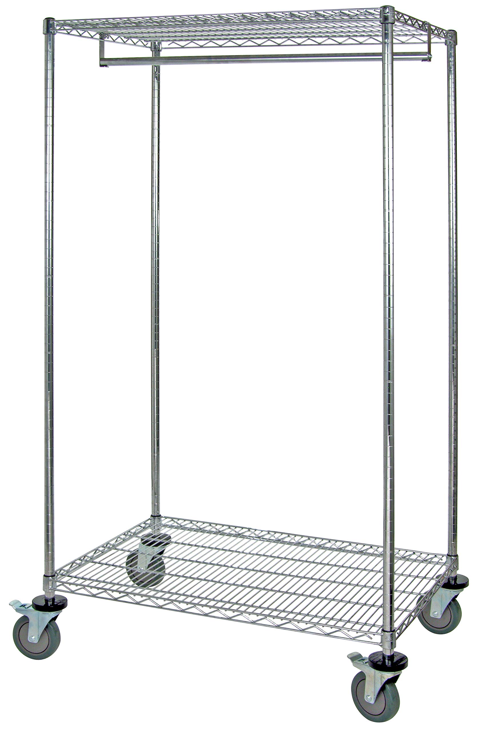 Mobile Wire Garment Rack - Adjustable Rolling Clothes Rack for Closet Organization, Laundry Room, or Retail Store Display