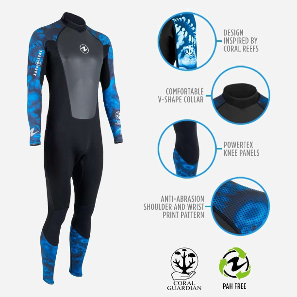 Aqualung Hydroflex Women's 1mm Wetsuit - Comfortable & Flexible Neoprene Diving Suit for Snorkeling, Scuba & Water Sports