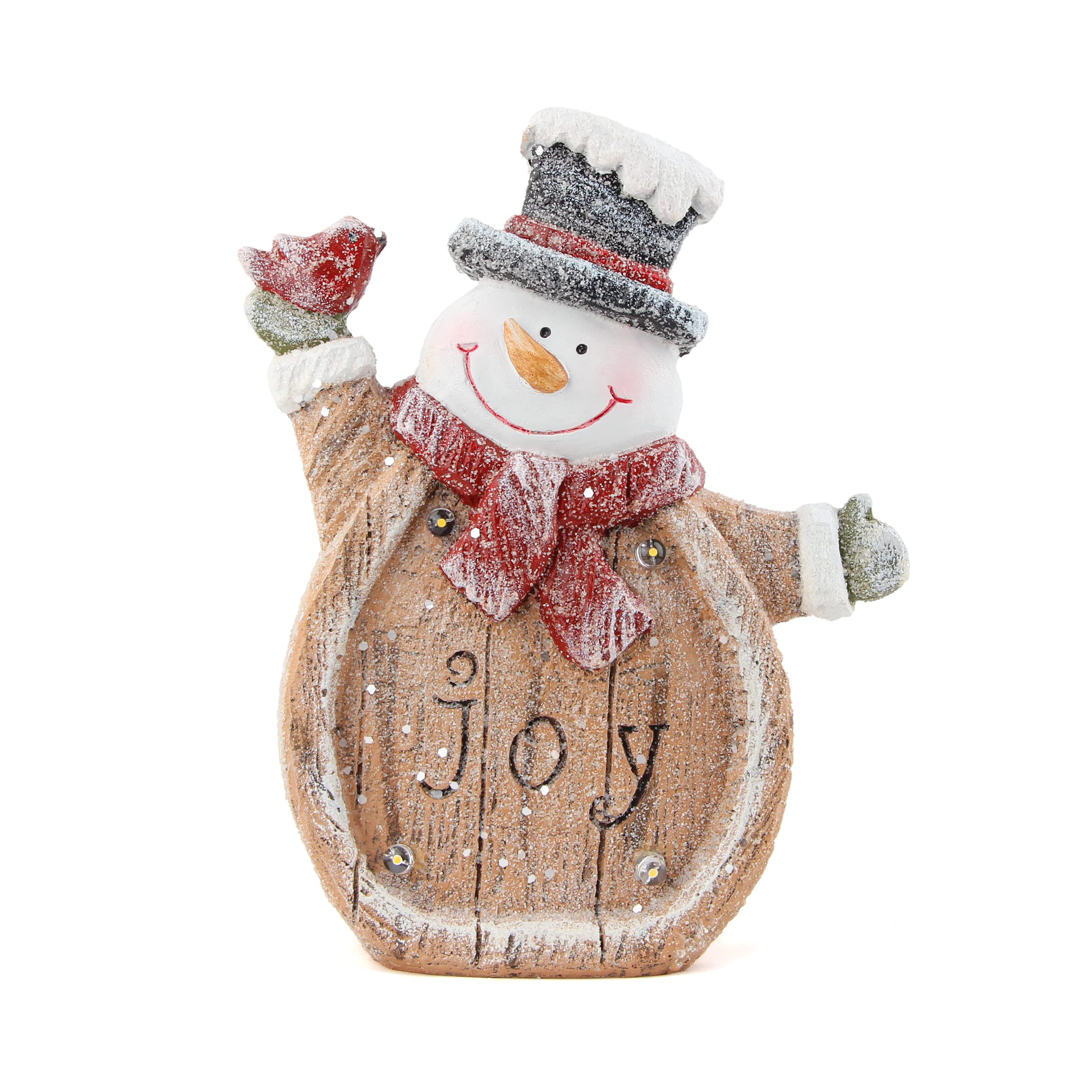 LED Snowman Figurine with Timer - Battery Operated Christmas Decor for Indoor Holiday Decorations, Perfect for Shelf, Table, Fireplace Mantle | Festive Winter Home Accent
