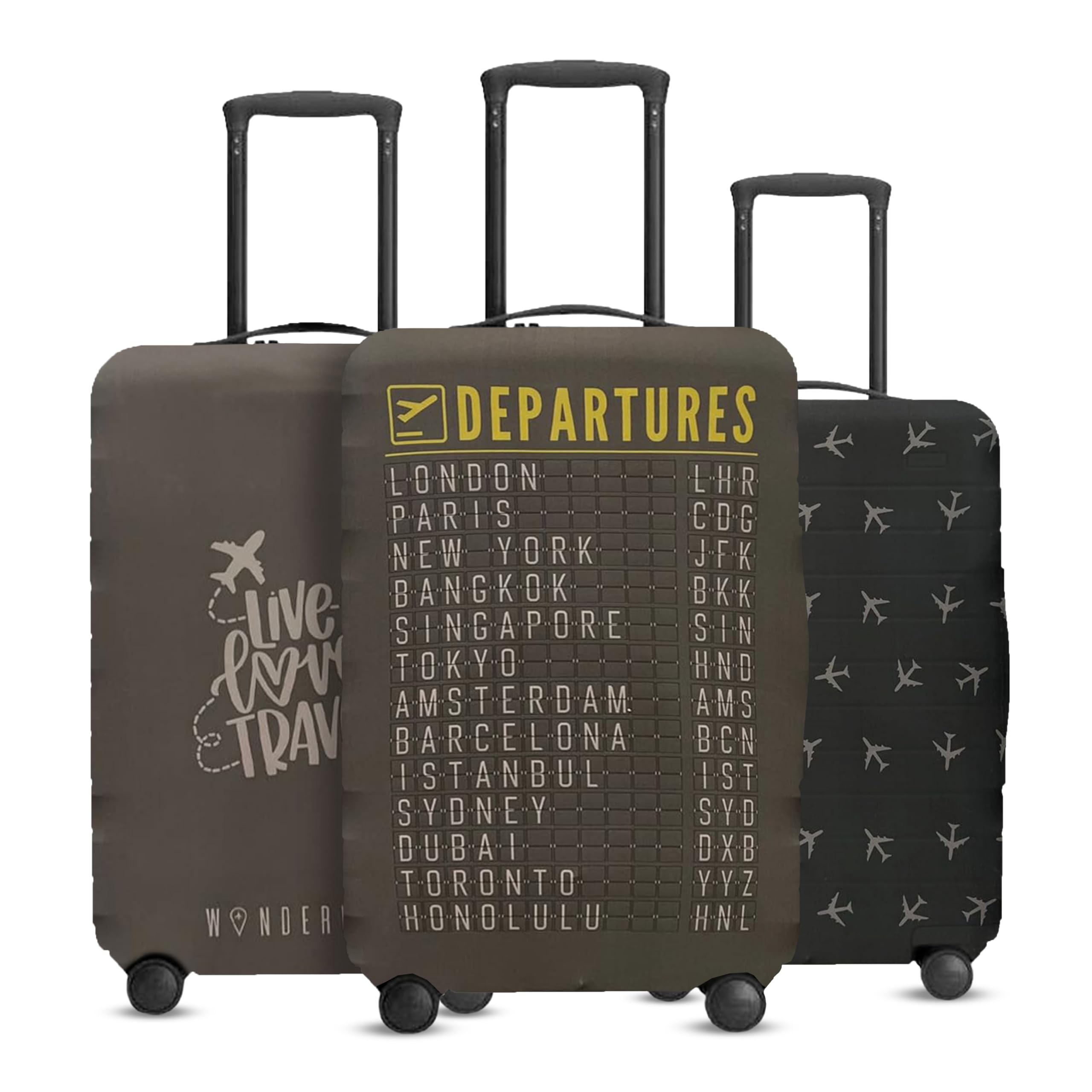 Reversible Luggage Covers & Protectors - Washable Anti-Scratch Suitcase Cover for Travel (Charcoal Brown, X-Large 72-78 x 49-54 x 29-33cm) | Perfect for Airplane, Train & Cruise Travel Protection