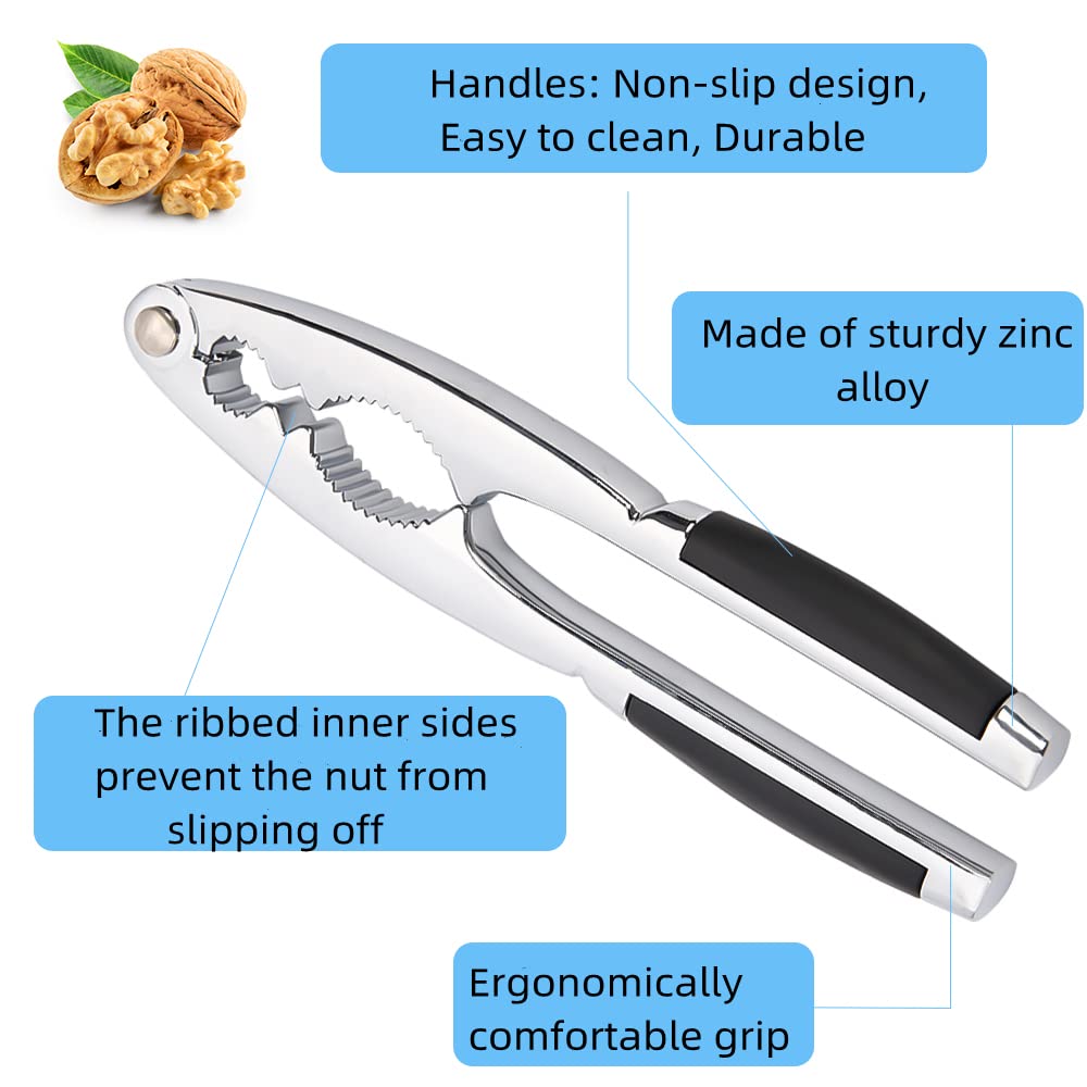 Premium Nut Cracker Set - Heavy Duty Walnut Cracker Tool for Pecans, Hazelnuts, Almonds & Brazil Nuts - Durable Kitchen Gadget for Easy Nut Shelling - Perfect for Baking, Snacking & Holiday Cooking