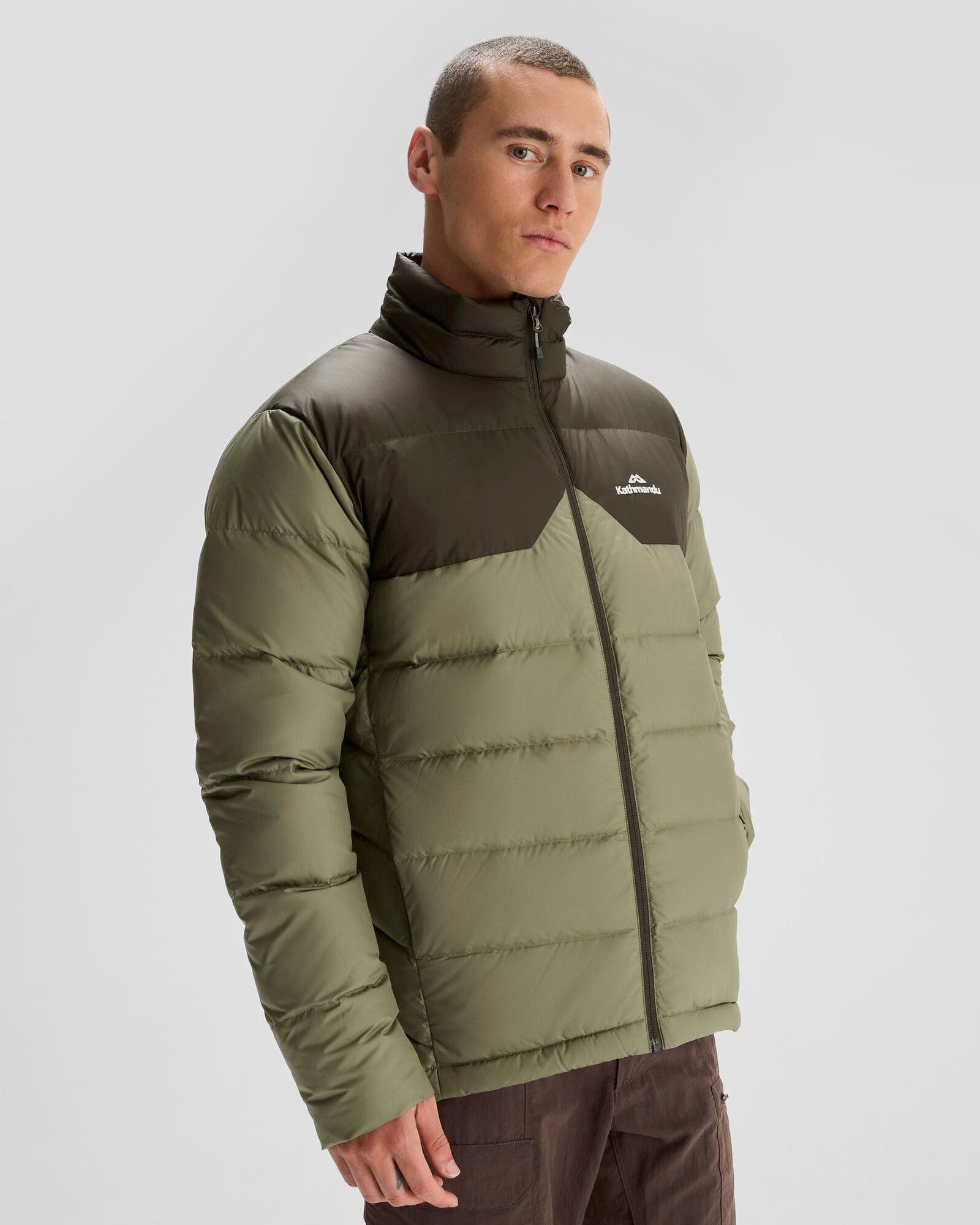 Men's Epiq Down Jacket - Waterproof Winter Coat for Outdoor Activities, Hiking & Camping | Beech/Dark Moss Color Options