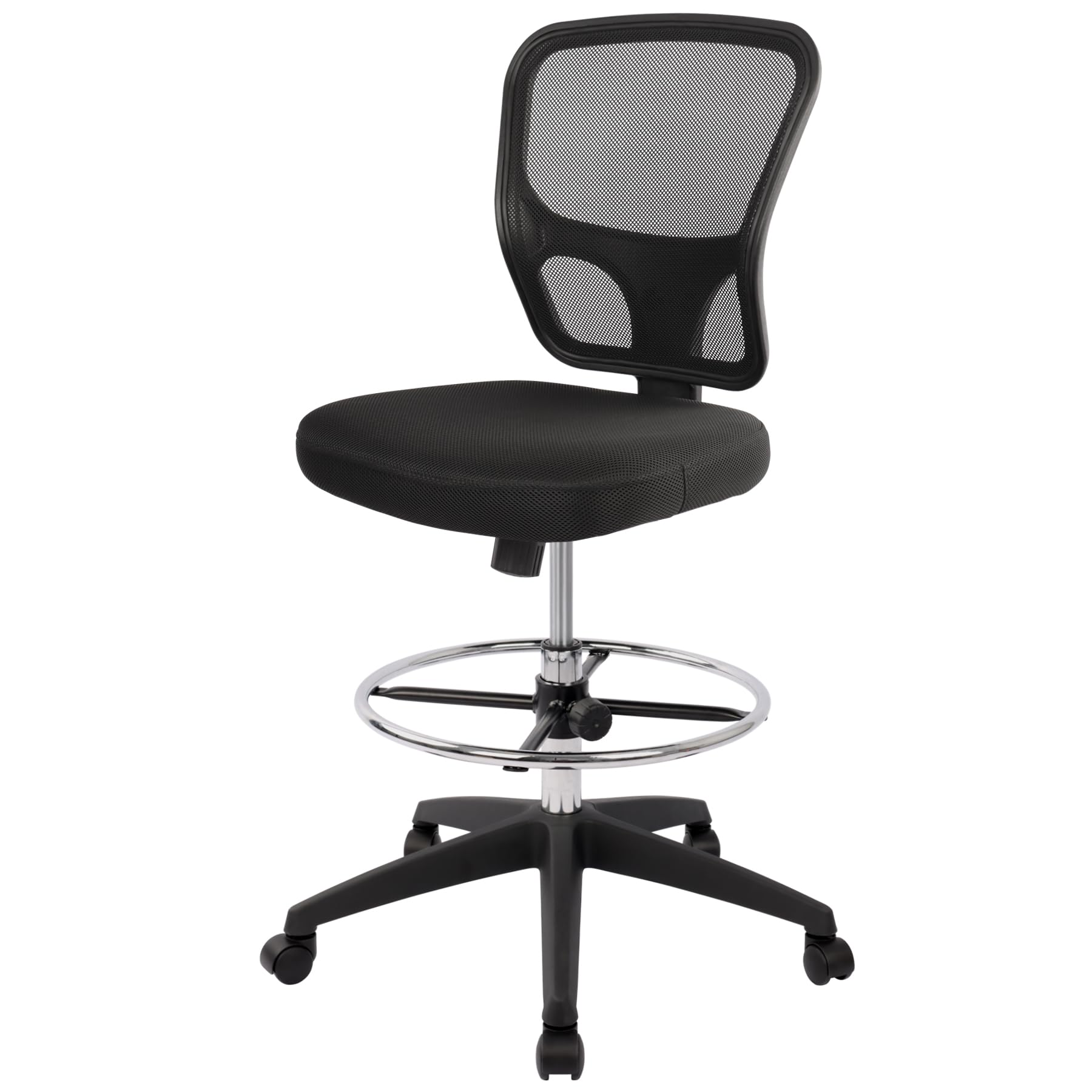 HYLONE Ergonomic Office Chair - Adjustable Drafting Stool with Footrest, Rolling Armless Desk Chair for Home, Office & Bar | Perfect for Standing Desks, Workstations & Counter Height Tables
