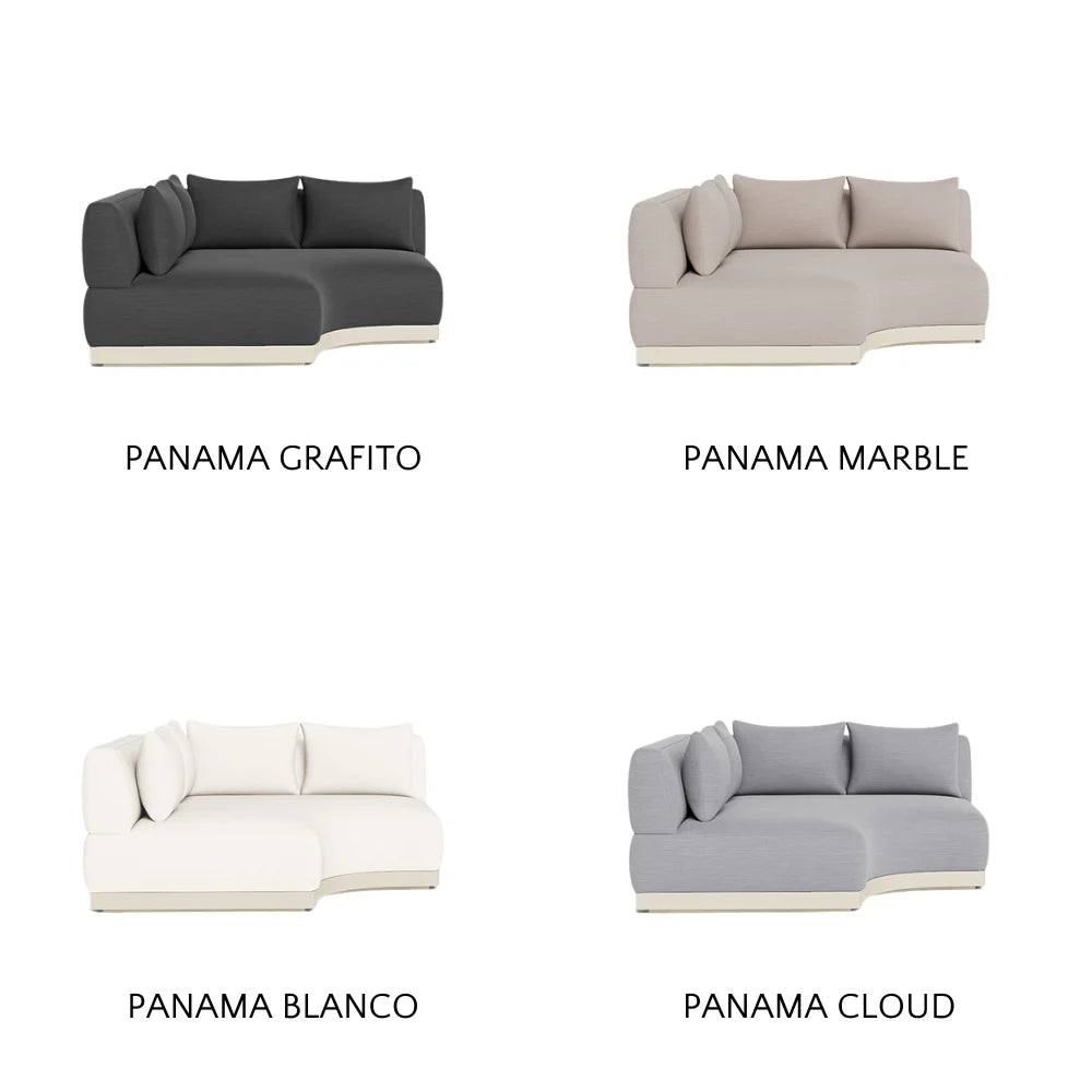 Amalfi Outdoor Curved Corner Sectional Sofa Set - Waterproof Patio Furniture for Backyard, Poolside & Garden - Modern All-Weather Wicker Conversation Set with Cushions