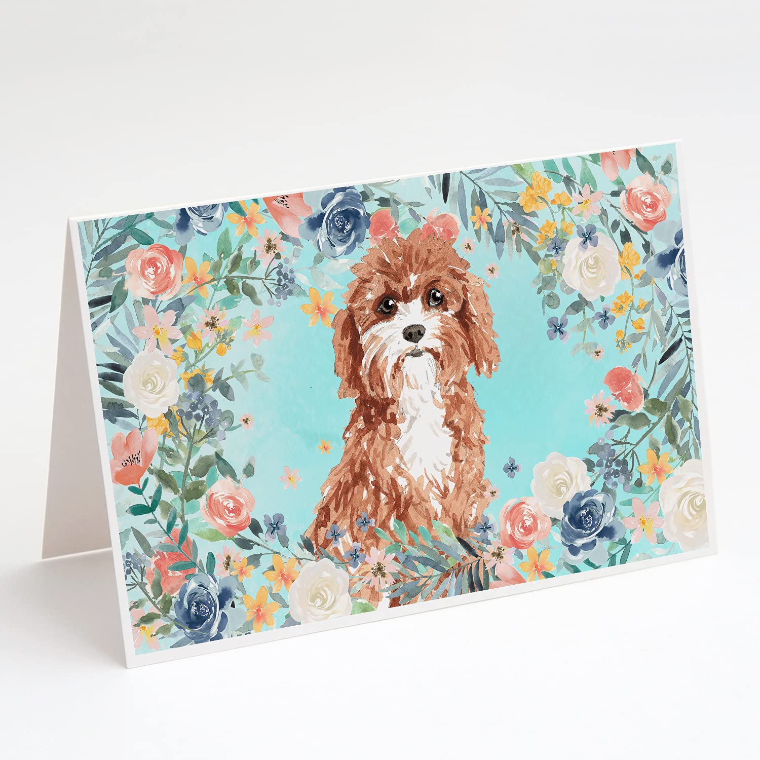 Cavapoo Greeting Cards & Envelopes Set - 8 Blank A7 (5x7) Note Cards with Whimsical Design | Perfect for Birthdays, Thank You Notes & Special Occasions
