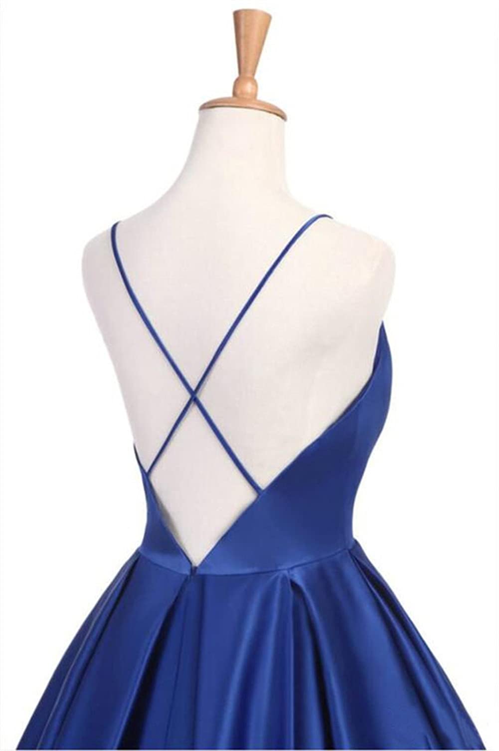 Elegant Dark Purple Satin A-Line Evening Dress for Women - Criss Cross Straps, Sleeveless V-Neck Long Party Gown | Perfect for Prom, Cocktail Parties & Formal Events