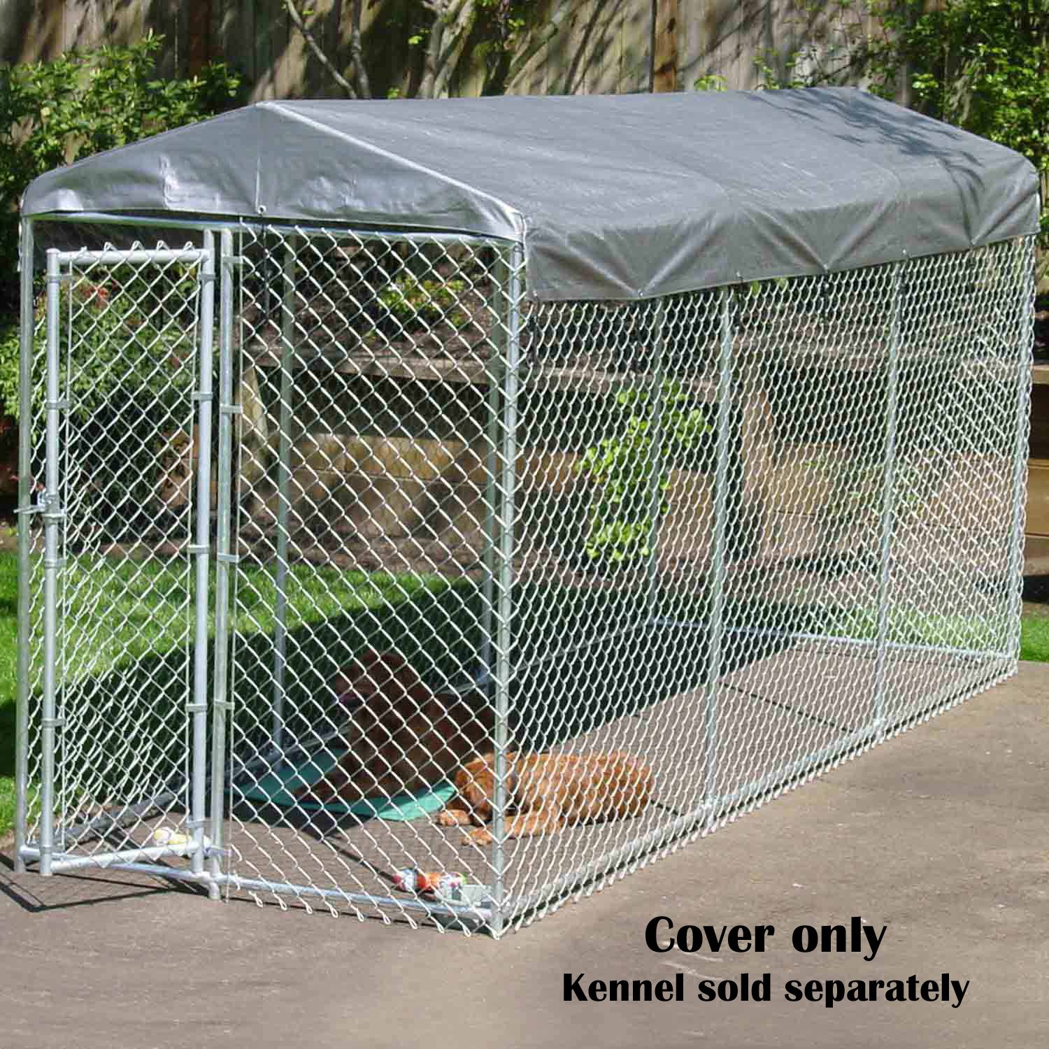 Large All-Season Waterproof Dog Run Cover & Roof - Perfect Fit for 5ft x 15ft Outdoor Dog Cages & Pens | Durable Shelter for Rain, Snow & Sun Protection | Ideal for Backyard, Kennel & Pet Play Areas