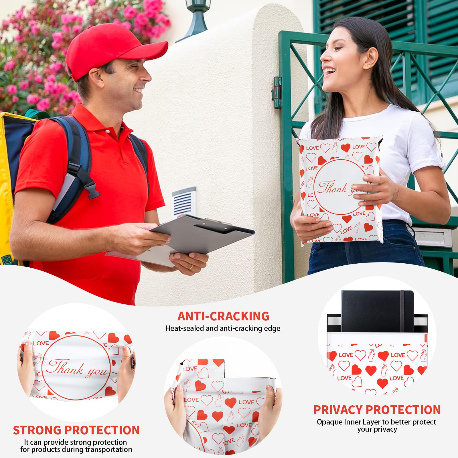 Oududianzi 10x13 Inch Poly Mailers - 100PCS Waterproof Shipping Bags | Durable Mailing Envelopes for Ecommerce, Small Business & Online Stores | Perfect for Clothing, Jewelry & Lightweight Package Delivery