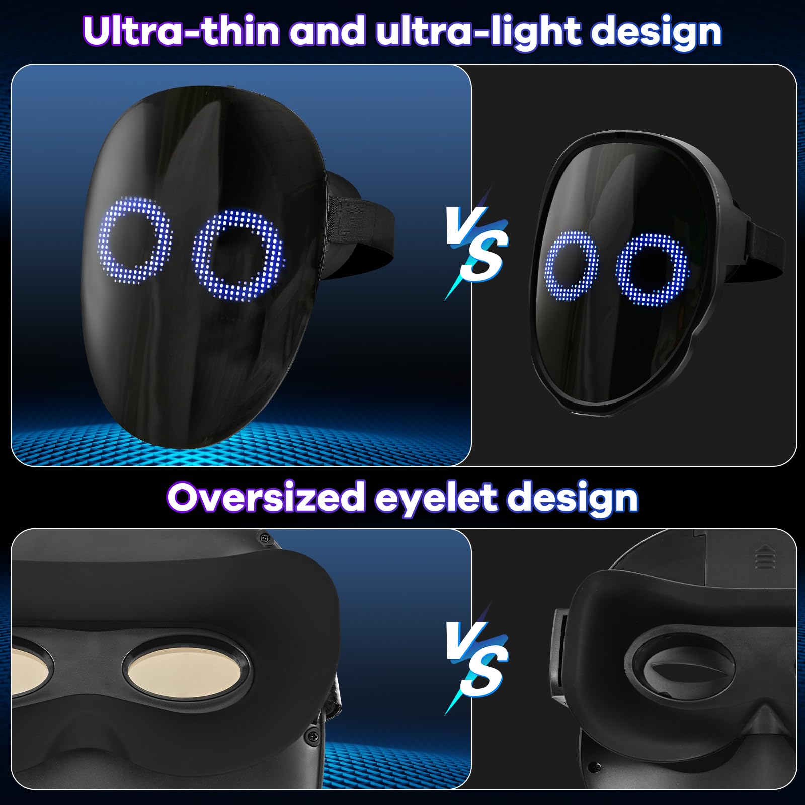 AIGLUN LED Mask with Gesture Sensing - Interactive Light Up Face Transforming Toy for Kids | Perfect Christmas Gift for Boys & Girls | Fun for Halloween, Cosplay & Parties