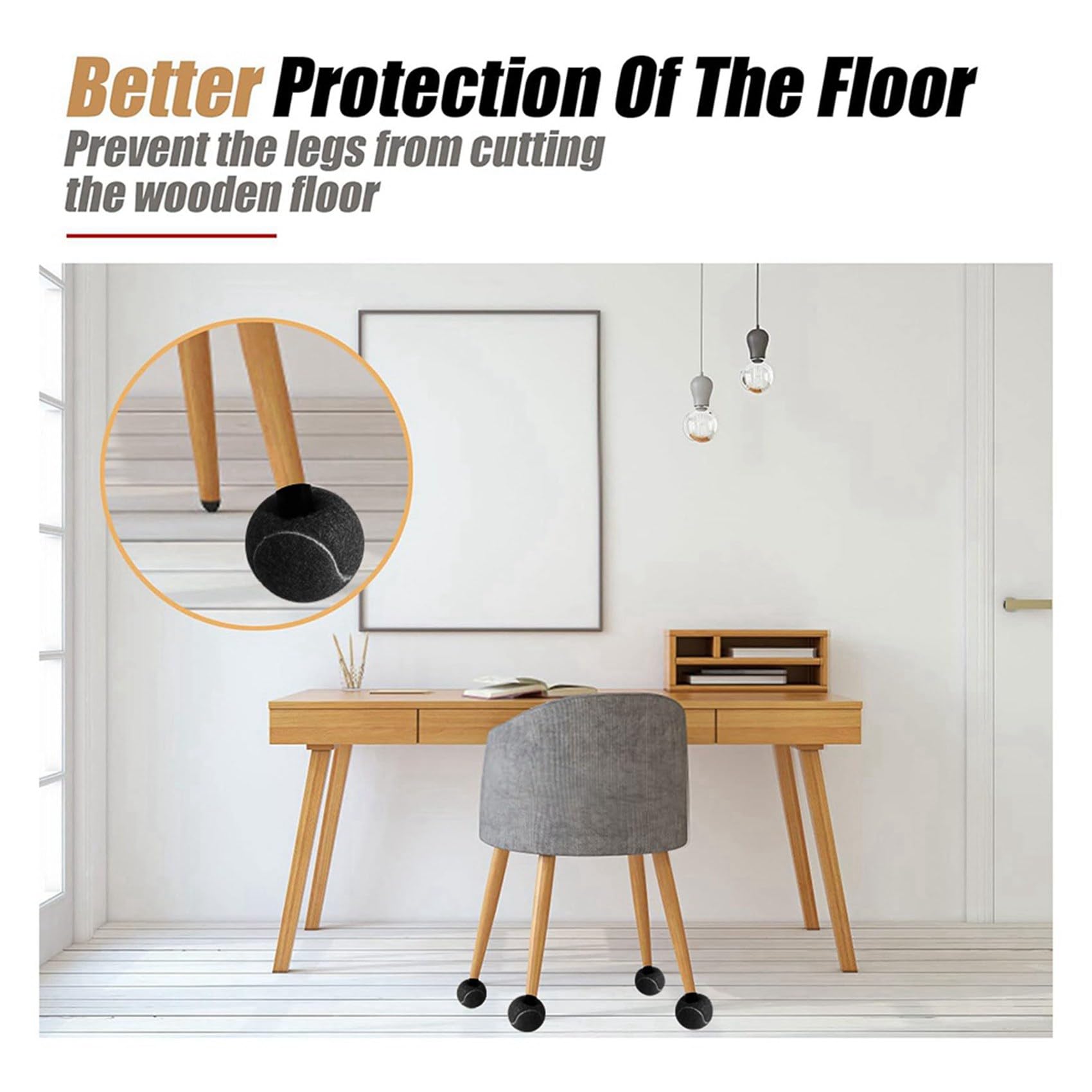 24PCS Precut Walker Tennis Ball Furniture Leg Protectors - Heavy Duty Felt Pads for Floor Protection & Noise Reduction | Ideal for Chairs, Tables, Sofas & Hardwood Floors