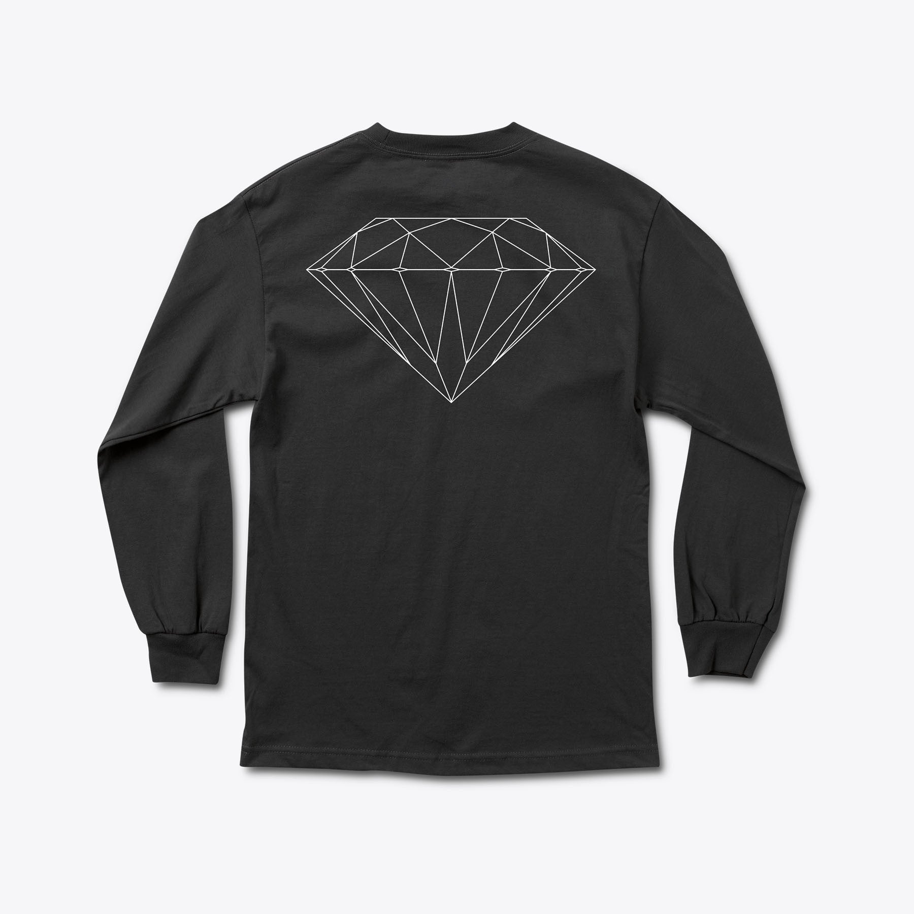 Diamond OG Script Long Sleeve T-Shirt for Men - Black | Trendy Streetwear & Casual Wear for Everyday Outfits